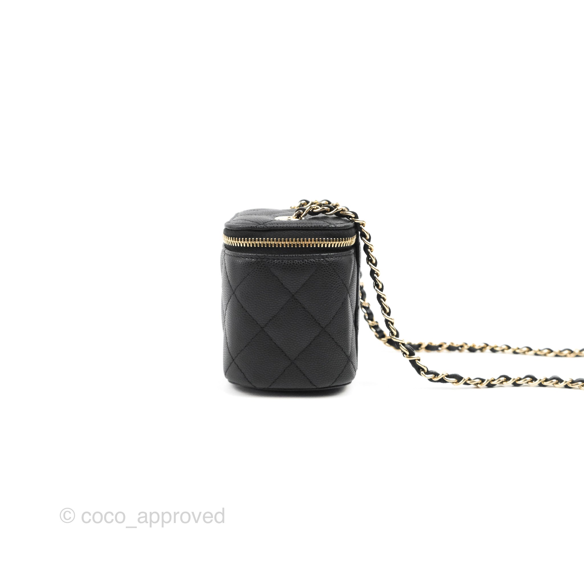 Chanel Classic Mini Vanity With Chain Black Caviar Gold Hardware – Coco  Approved Studio