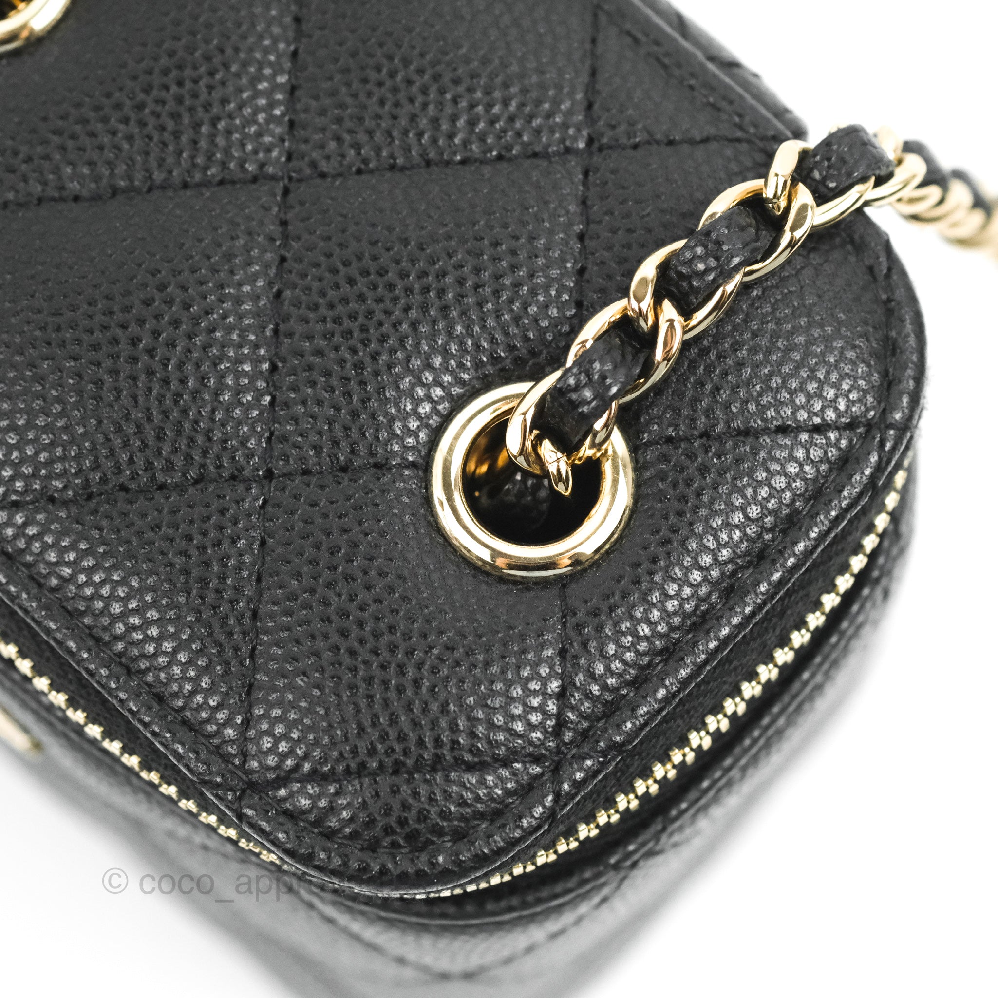 Chanel Black Velvet Micro Vanity Case Black Hardware, 2021