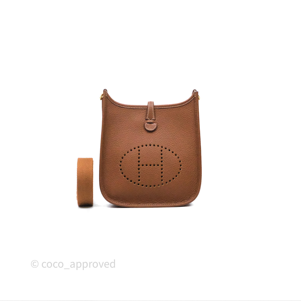 Hermès Mini Evelyne 16 Gold 37 Clemence Gold Hardware