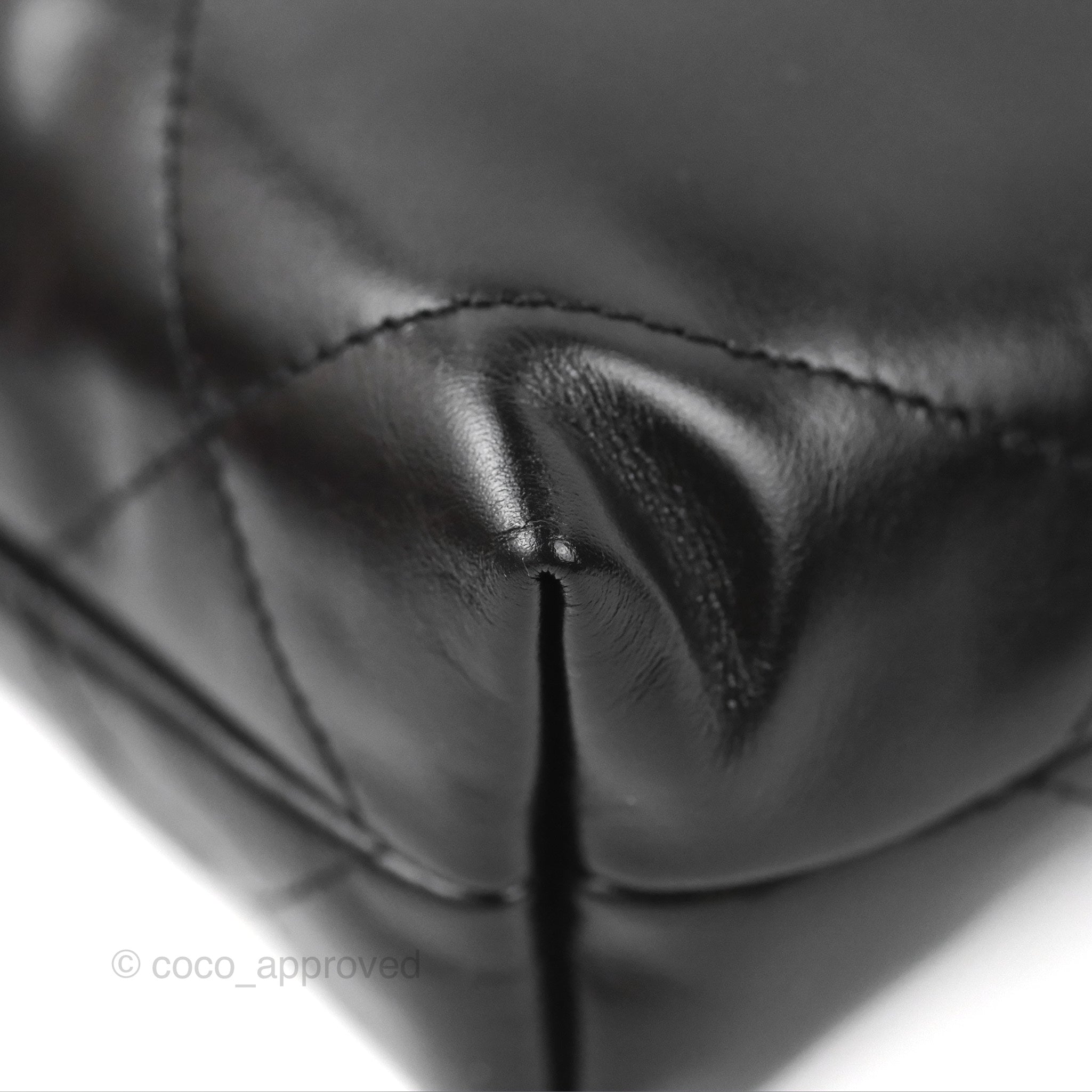 Chanel 22 Mini Bag Black Shiny Crumpled Calfskin – Coco Approved Studio