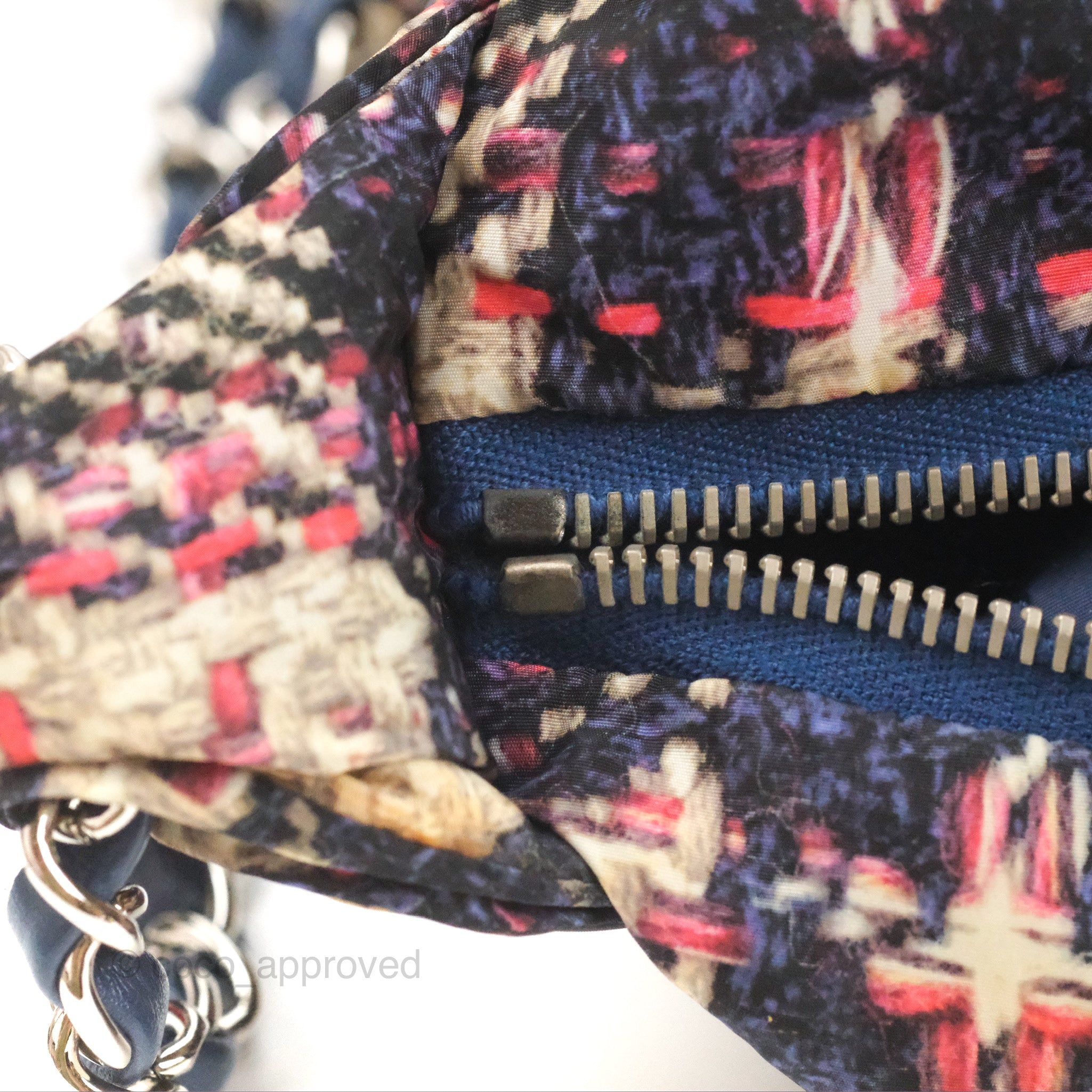 Chanel Maxi Flap Bag Nylon Tweed Printed Silver Hardware – Coco