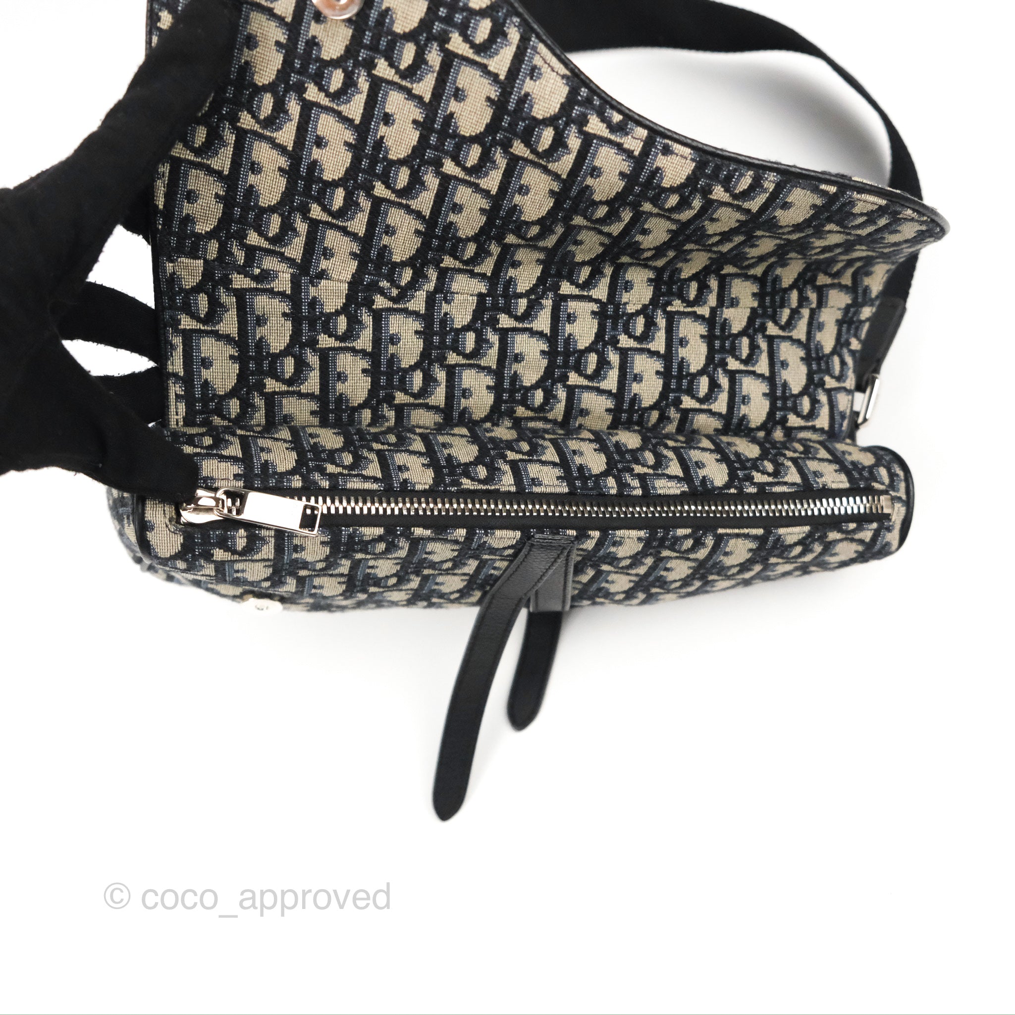 Black Solid DIOR OBLIQUE MINI SADDLE BAG FOR WOMEN, Size: Free