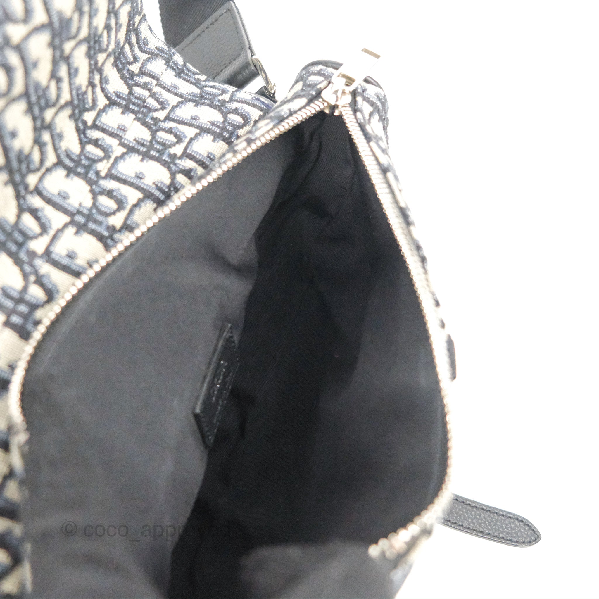 Dior Saddle Messenger Bag Large Oblique Jacquard Black for Men