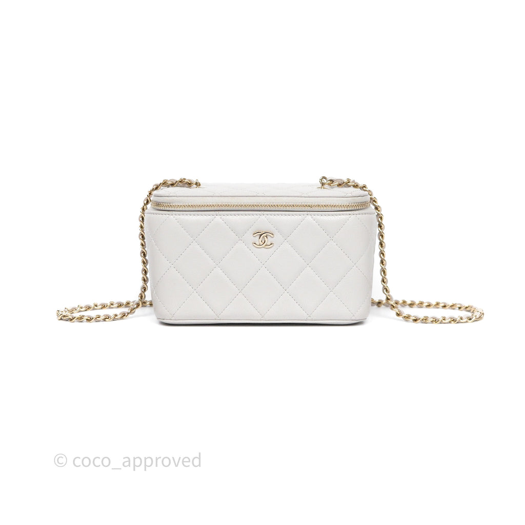 Chanel Vanity with Chain Grey Caviar Gold Hardware