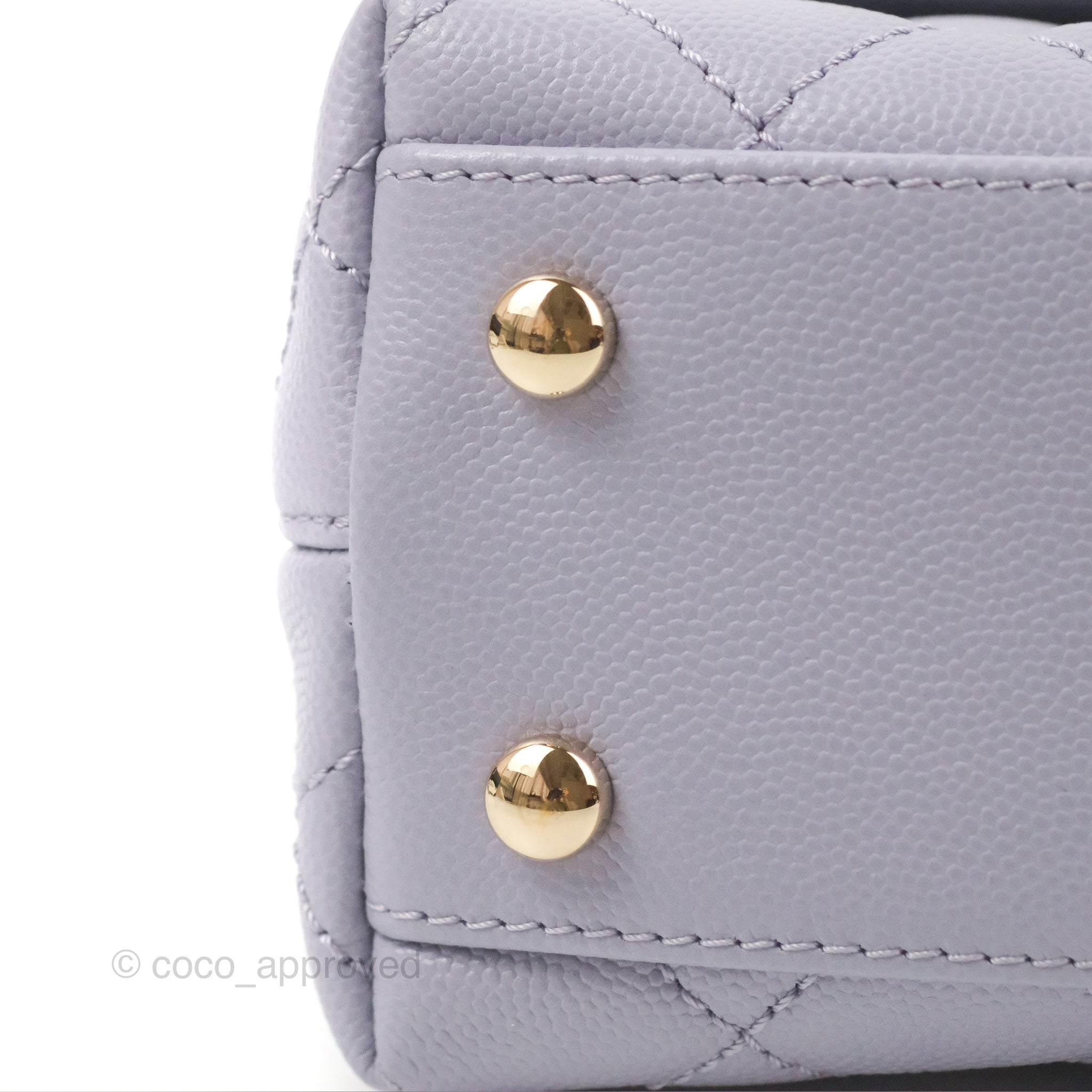 Chanel Small Coco Handle Chevron Purple Lilac Caviar Gold Hardware 21K –  Coco Approved Studio