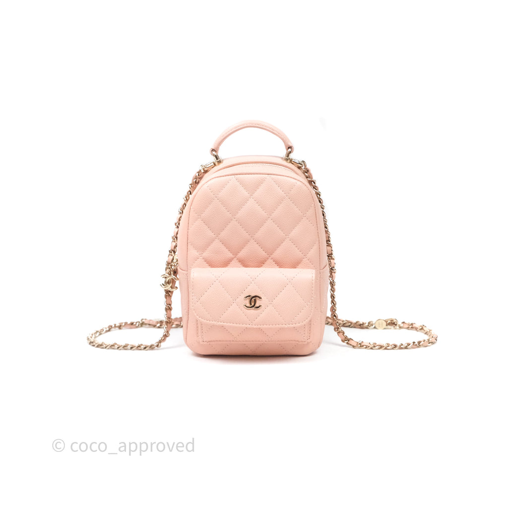 Chanel Classic Mini Backpack Pink Caviar Gold Hardware