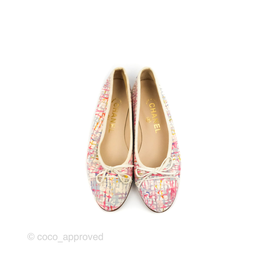 Chanel Ballerina Flats Pink/White Size 36