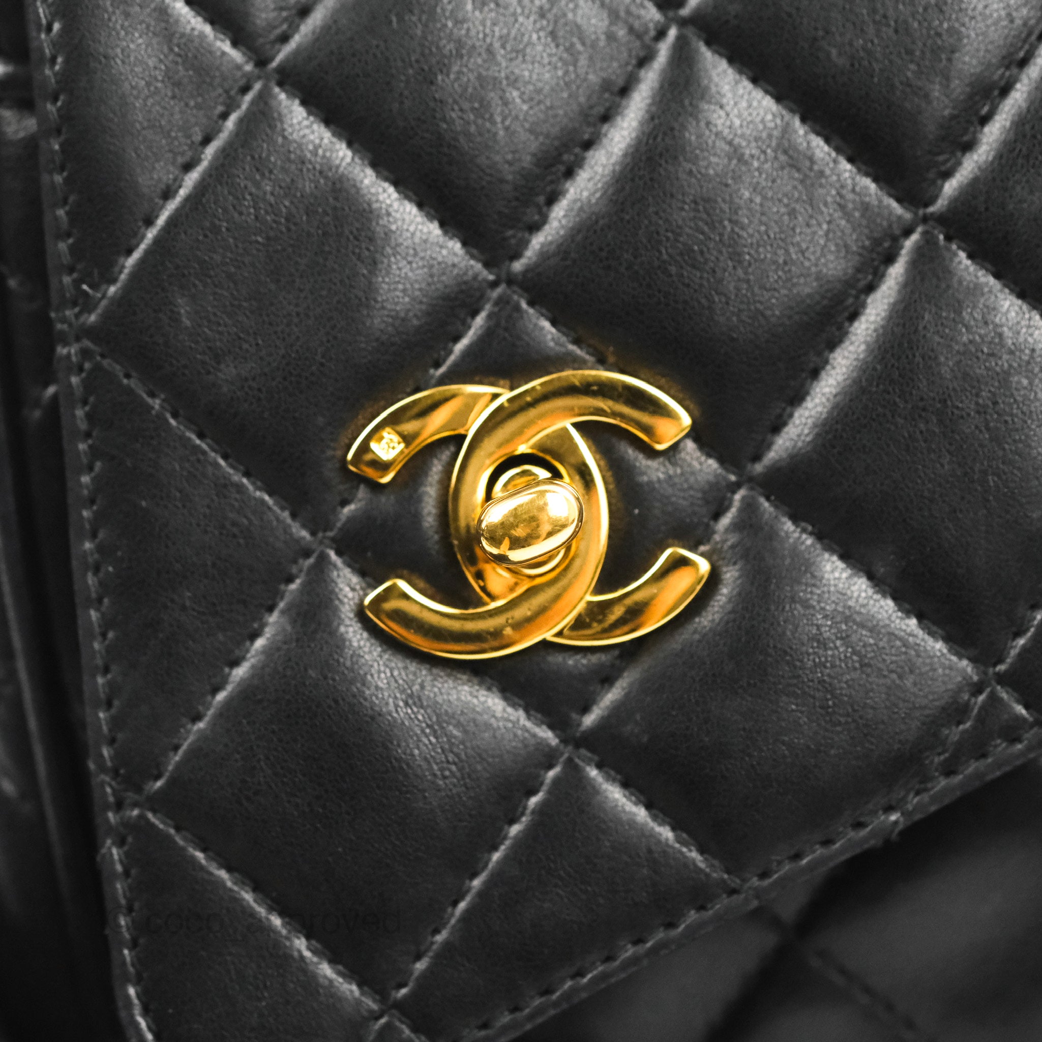 Chanel Vintage Camera Bag Black Lambskin 24K Gold Hardware – Coco