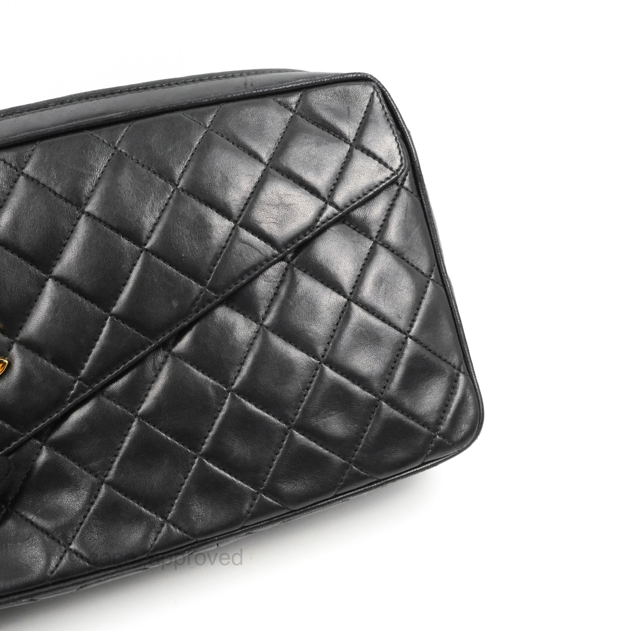 Chanel Camera Tassel Vintage Patent Leather Bag In Black