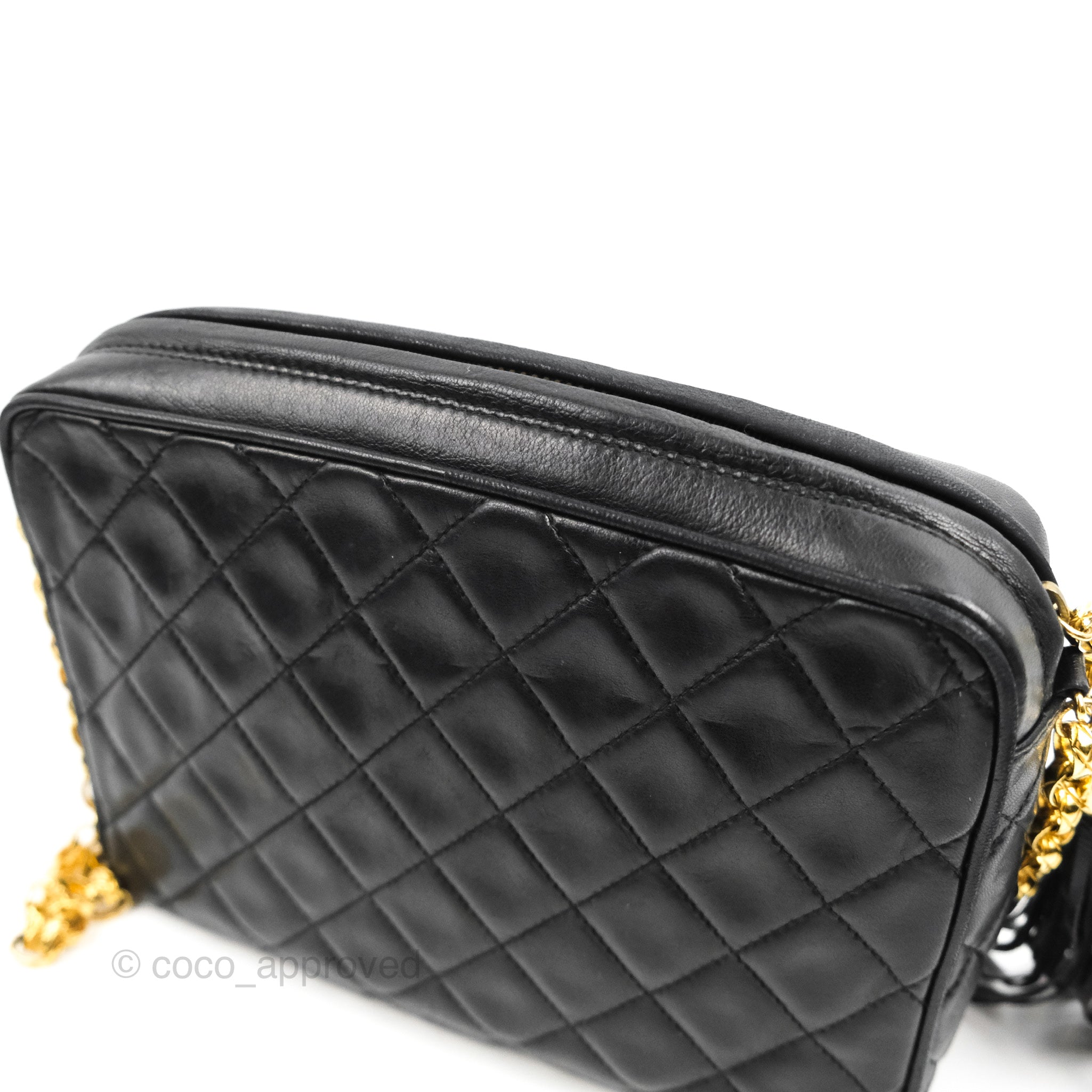 Chanel Logo Camera bag Black Lambskin ref.156899 - Joli Closet