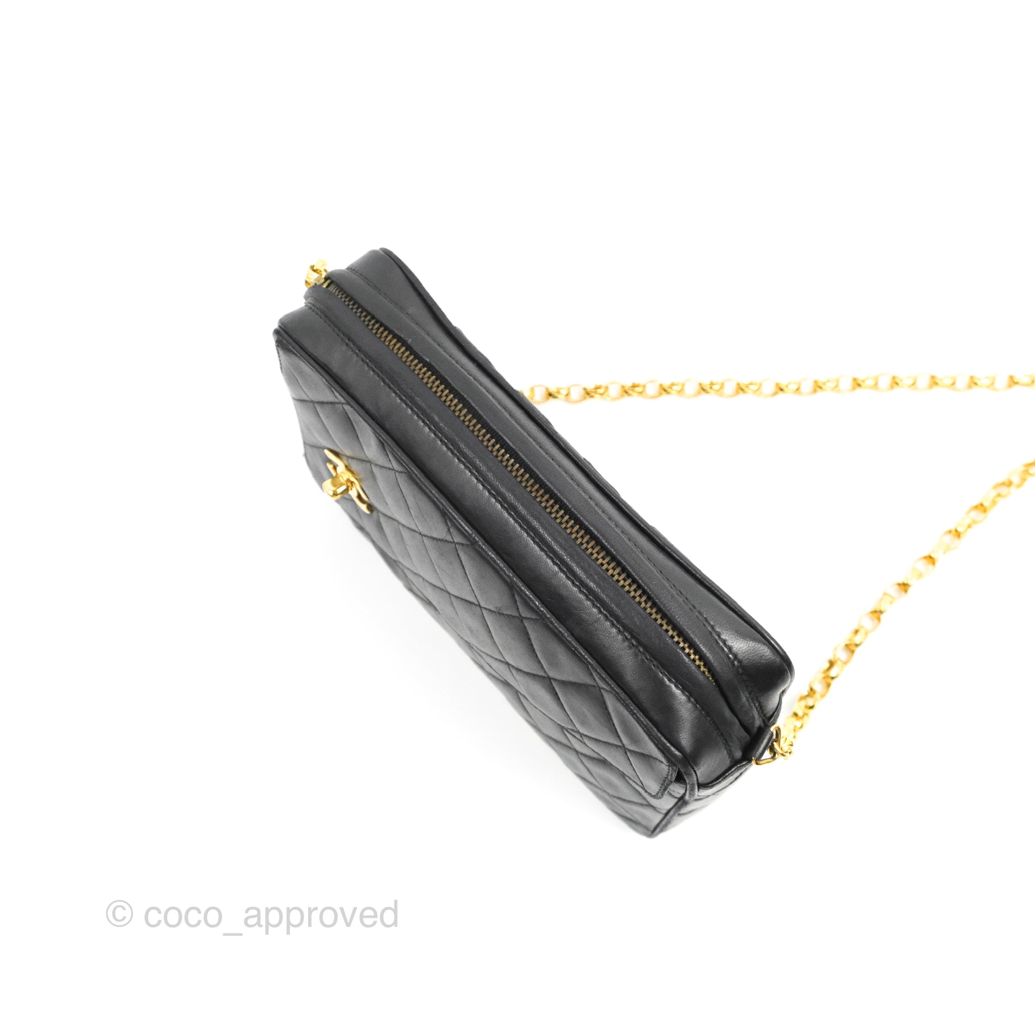 Chanel Vintage Camera Bag Black Lambskin 24K Gold Hardware – Coco