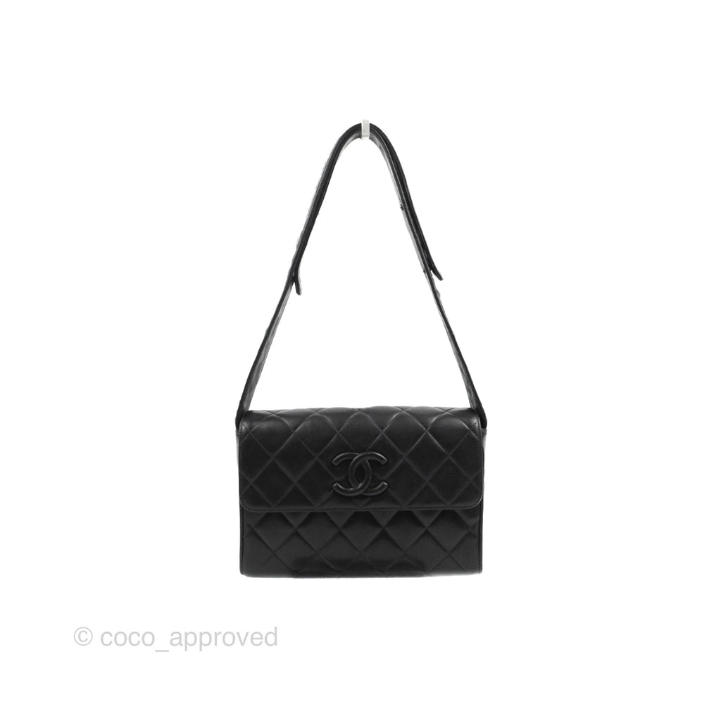 Chanel Vintage CC Quilted Shoulder Bag So Black Lambskin – Coco Approved  Studio