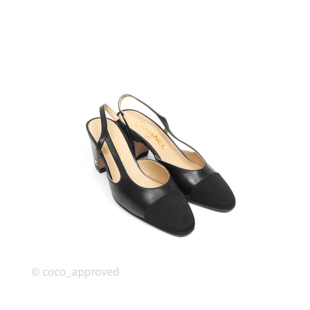Chanel Slingbacks Black/ Beige Size 36
