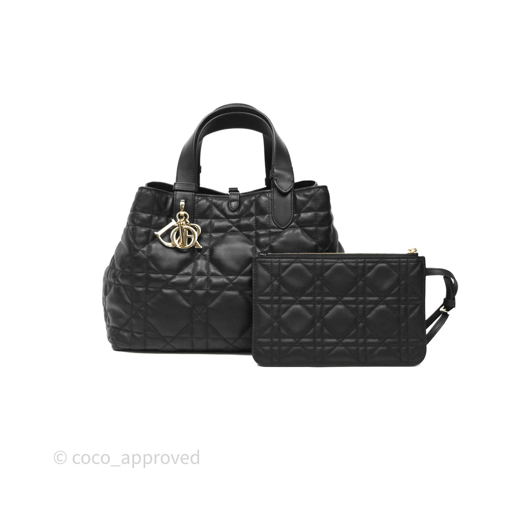 Christian Dior Medium Dior Toujours Bag Black Macrocannage Calfskin