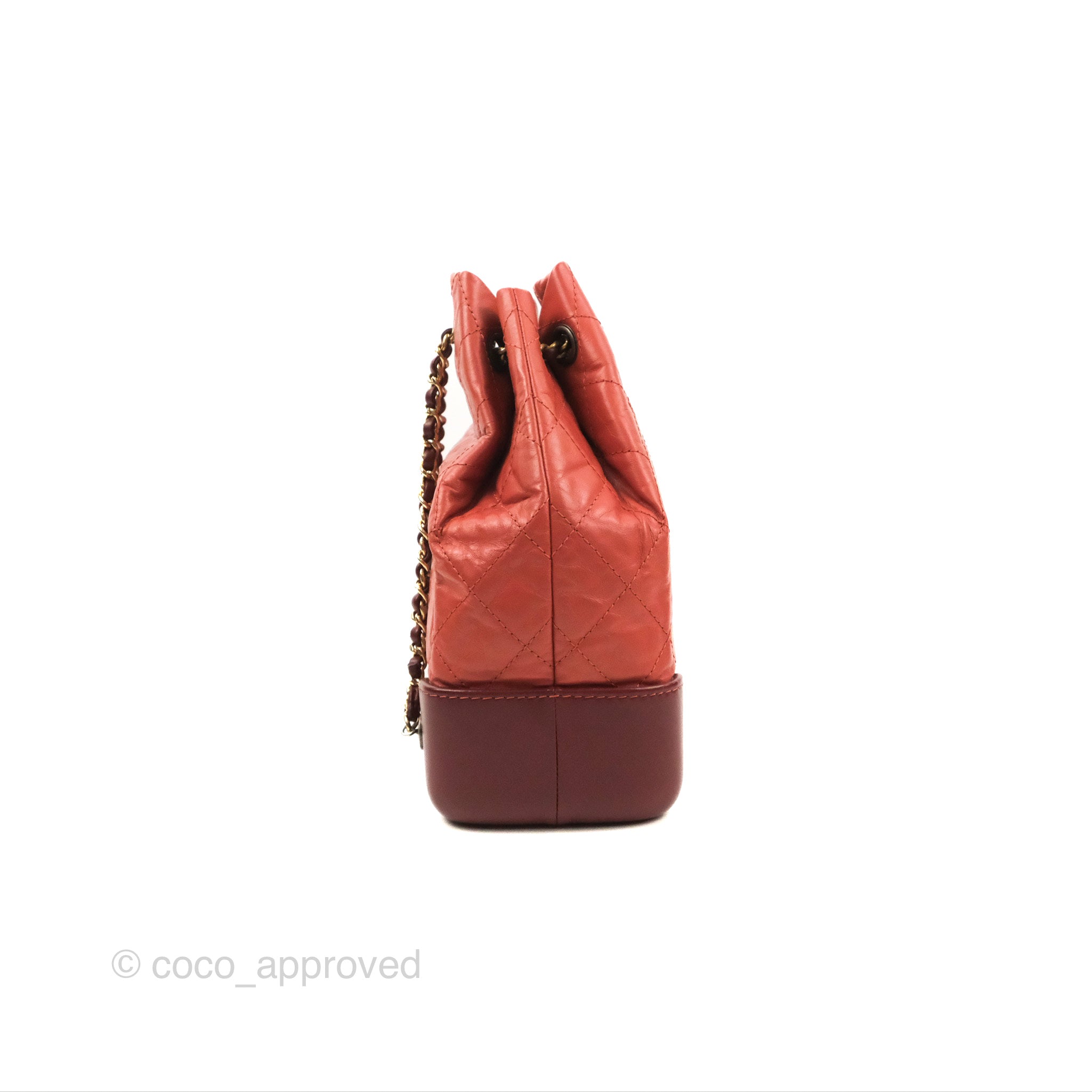 Chanel Small Gabrielle Backpack Red Aged Calfskin – Coco Approved