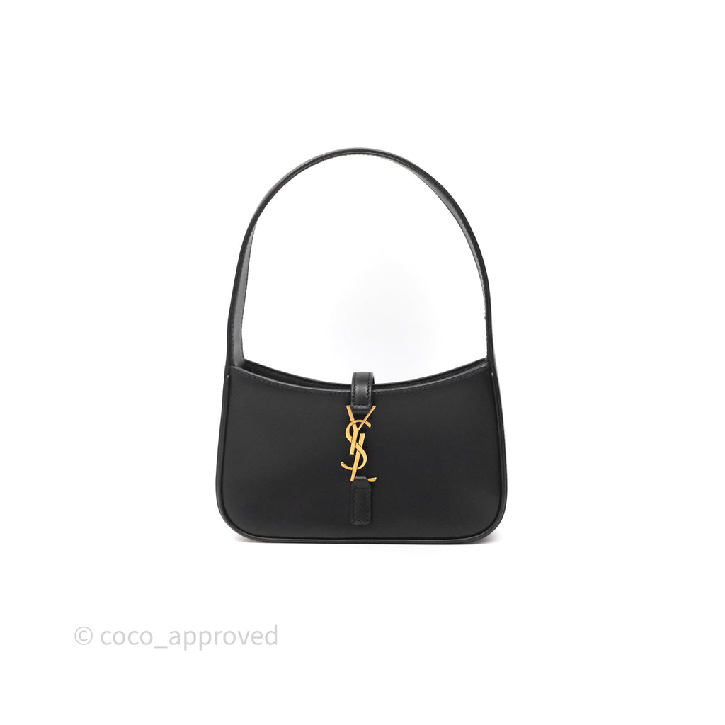 Saint Laurent ‘Le 5 a 7’ Mini Hobo Bag Black Smooth Calfskin