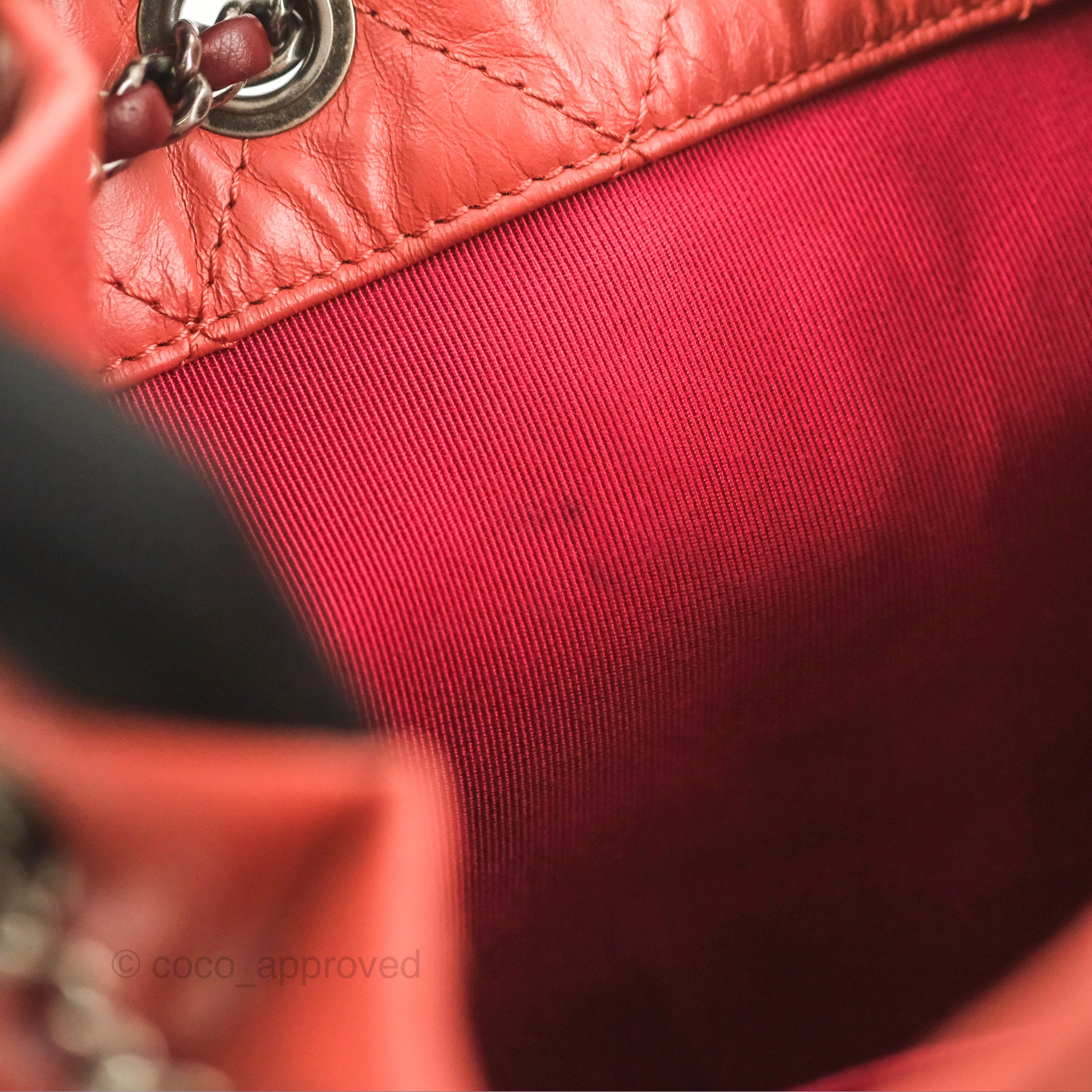 Chanel Small Gabrielle Backpack Red Aged Calfskin – Coco Approved