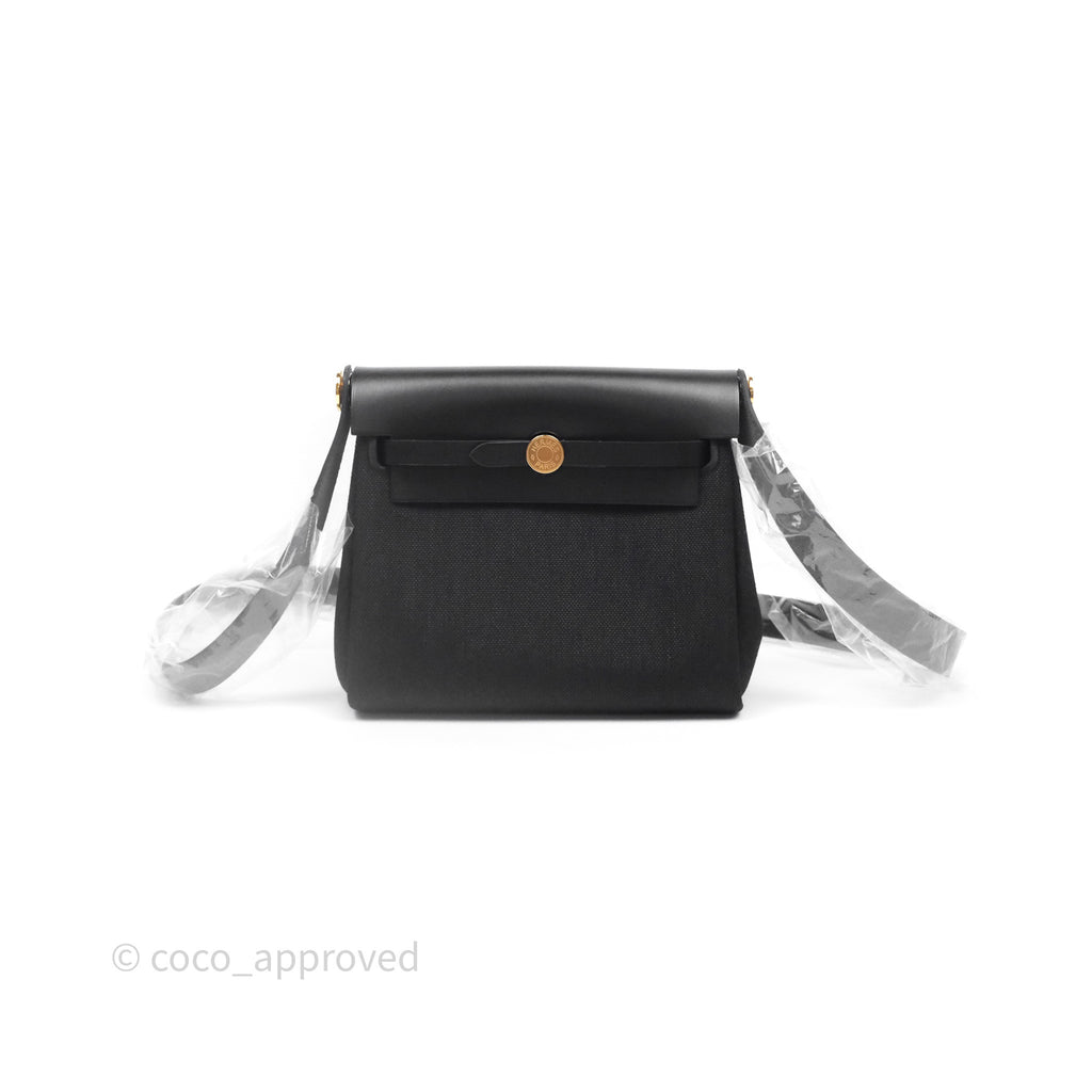 Hermès Herbag Zip 20 Mini Black Noir 89 Gold Hardware