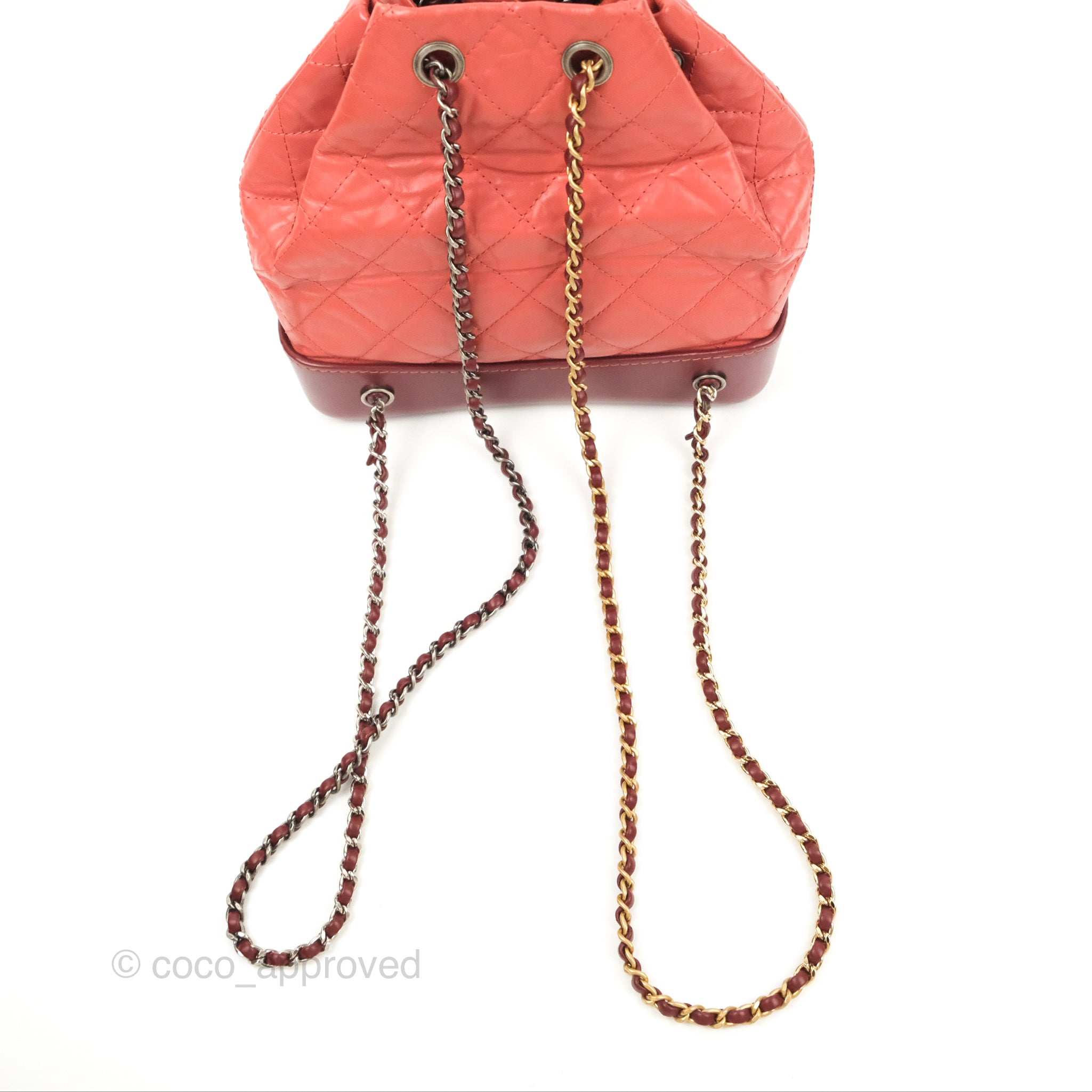 Chanel Small Gabrielle Backpack Iridescent Pink Aged Calfskin – Coco  Approved Studio