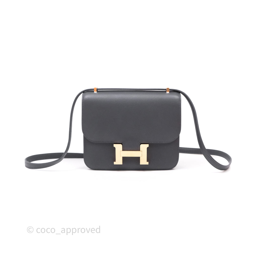 Hermès Mini Constance III Miroir Veau Swift 85 Ardoise Gold Hardware