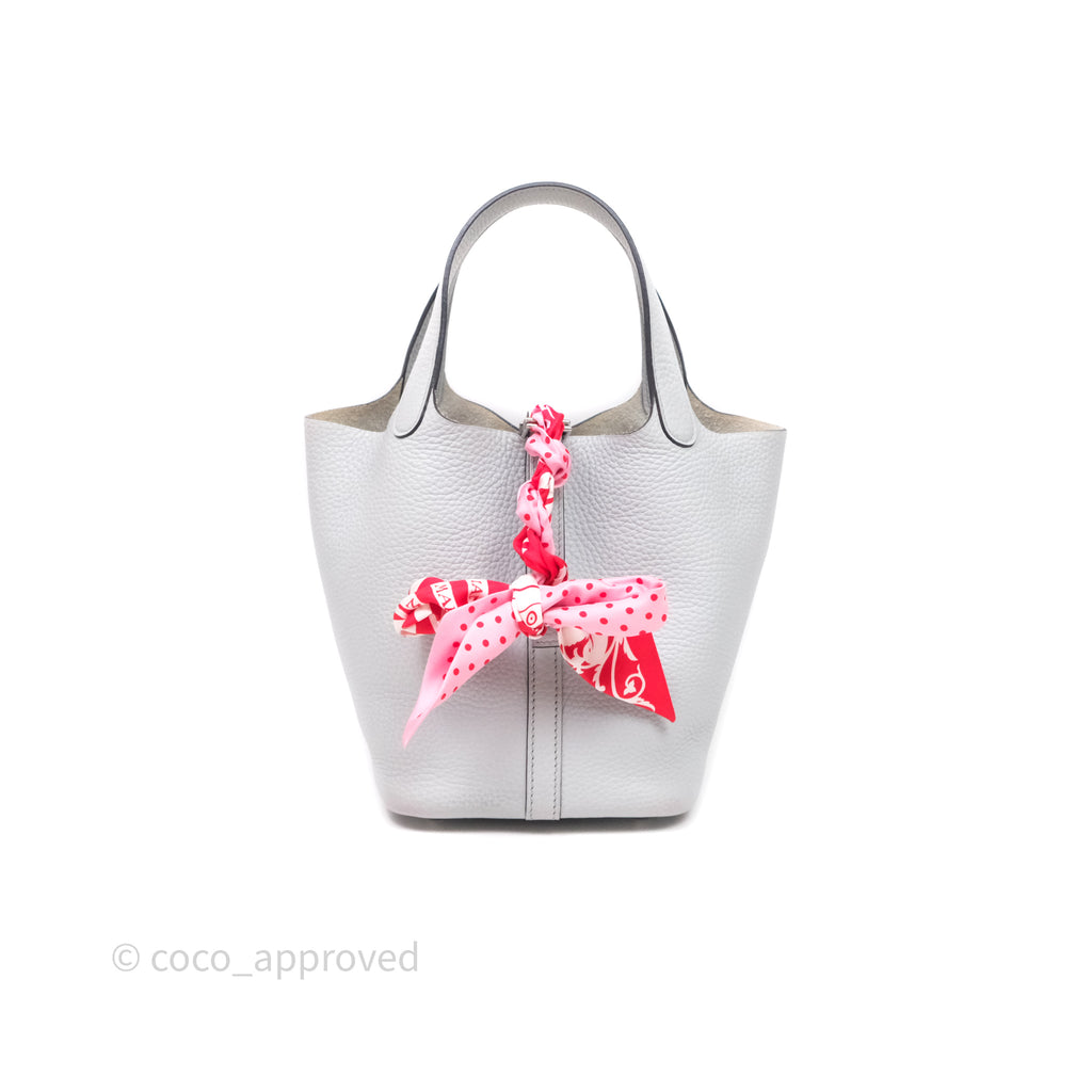 Hermès Picotin Lock 18 Bleu Pale 08 Clemence Silver Hardware