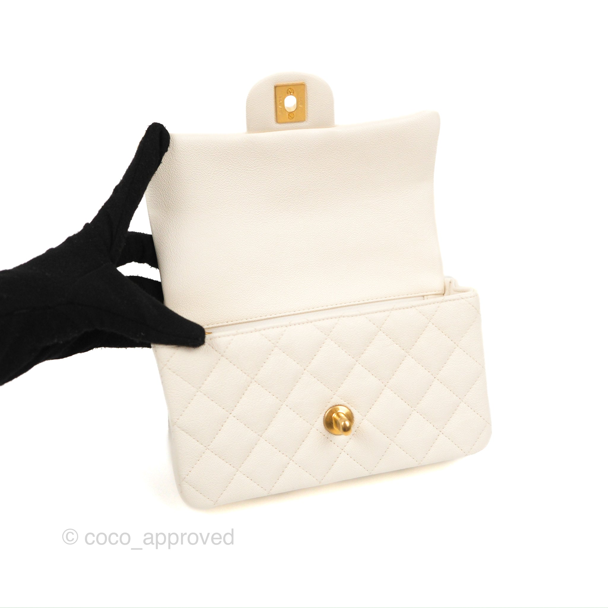 New 2023 CHANEL 23P Classic Flap Medium Wallet Caviar Leather BIG CC Gold 4  Bag