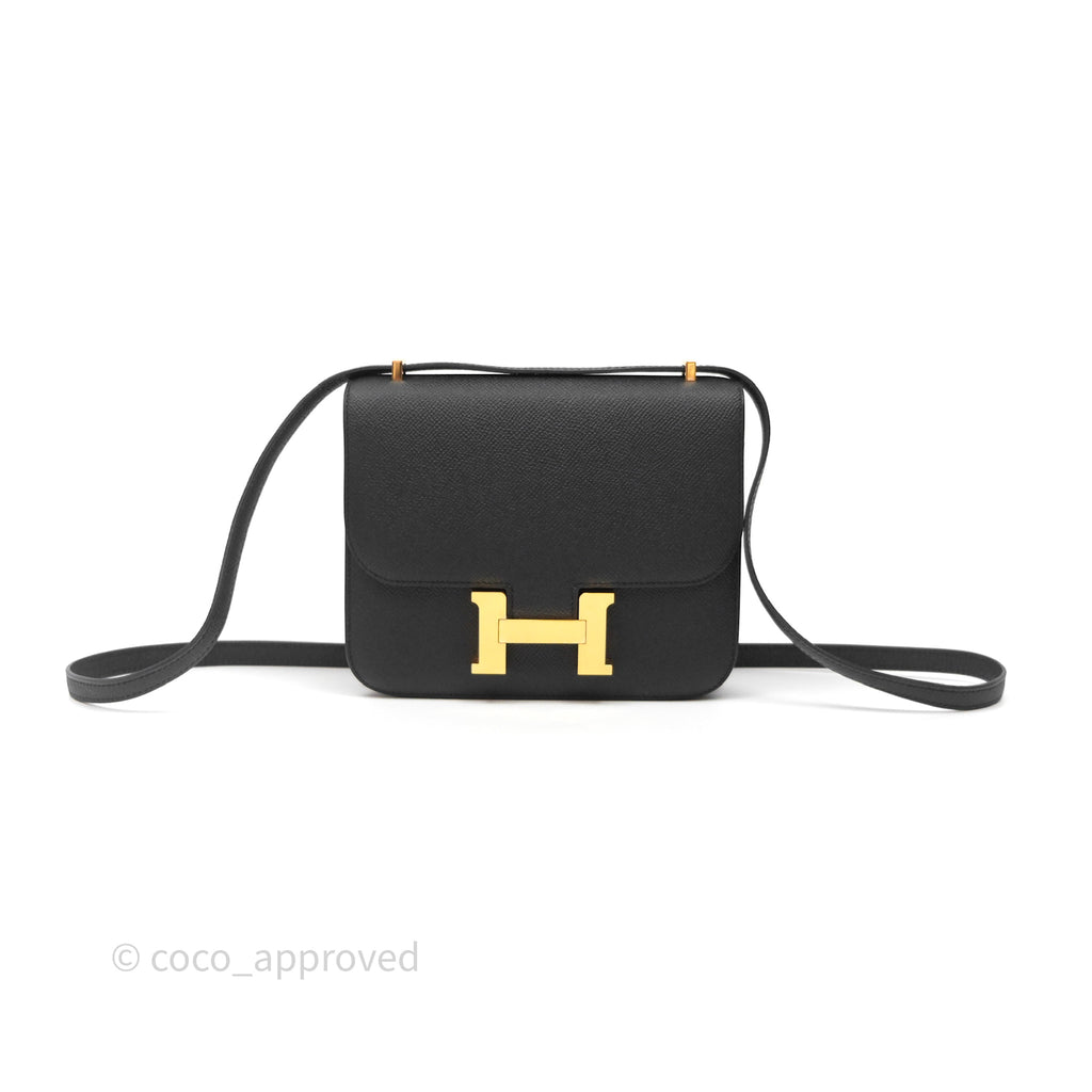 Hermès Constance Mini 18cm Black Noir 89 Epsom Gold Hardware