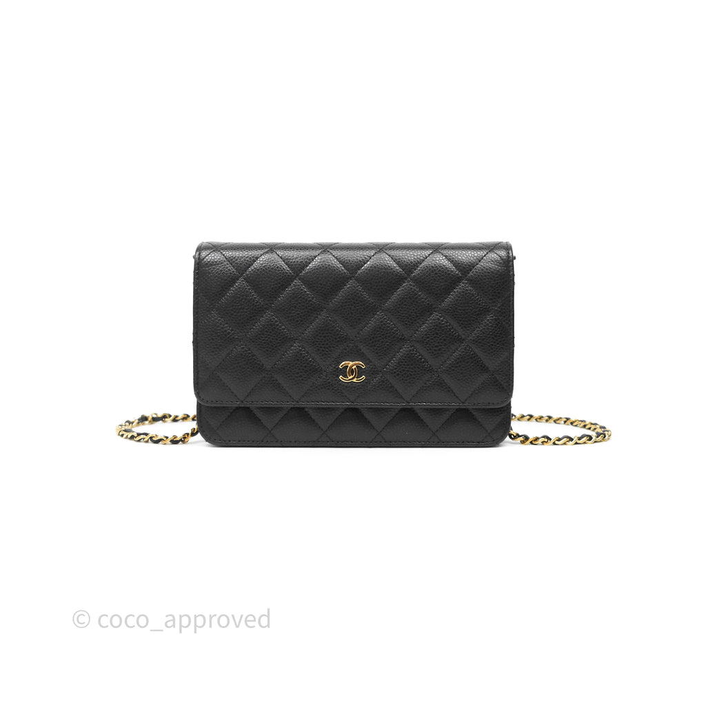 Chanel Quilted WOC Black Caviar Gold Hardware