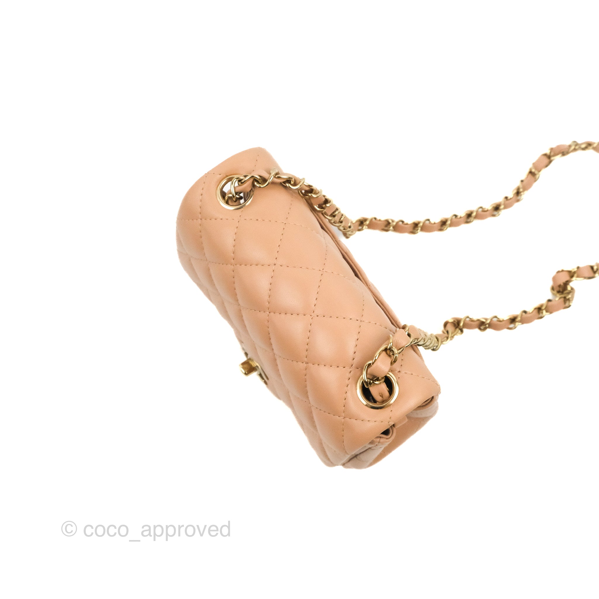 CHANEL Lambskin Quilted Fantasy Pearl Flap Nude 215339