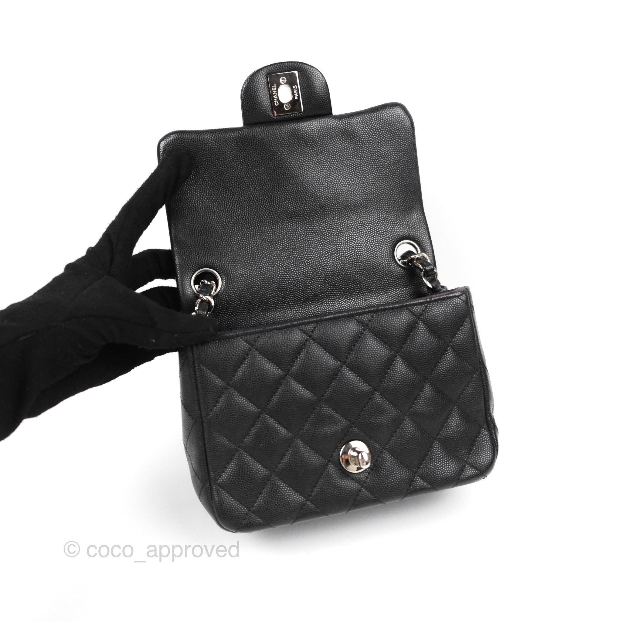 Black Caviar Quilted Mini Medallion Single Flap w/AGHW- ON LAYAWAY