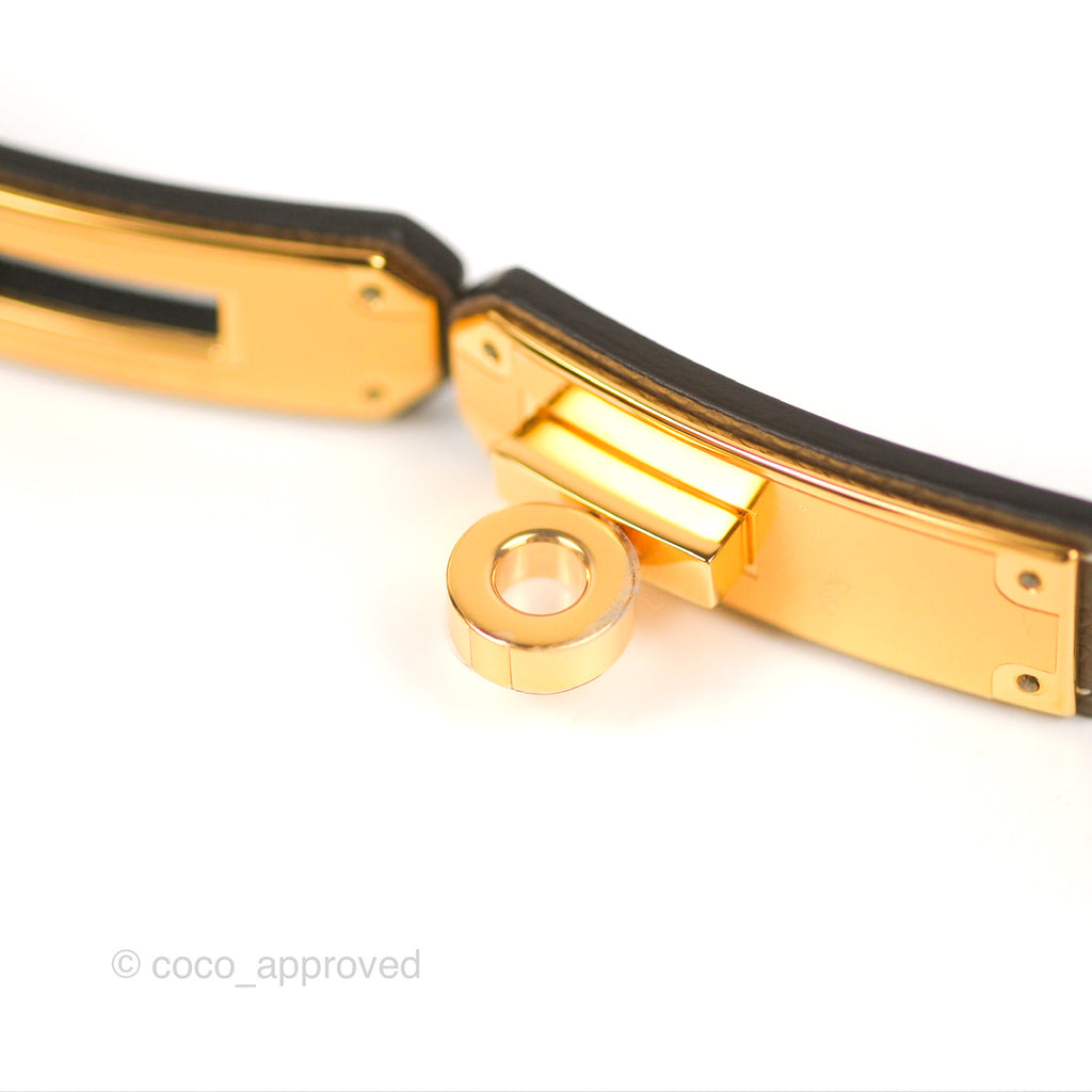 Hermès Kelly Buckle Belt Etoupe Epsom Rose Gold Hardware – Coco Approved  Studio