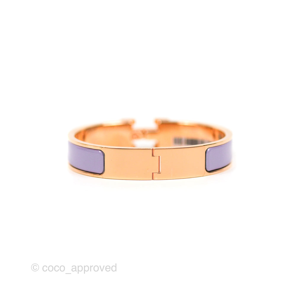 Hermès Clic H Bracelet Lilas Rose Gold PM