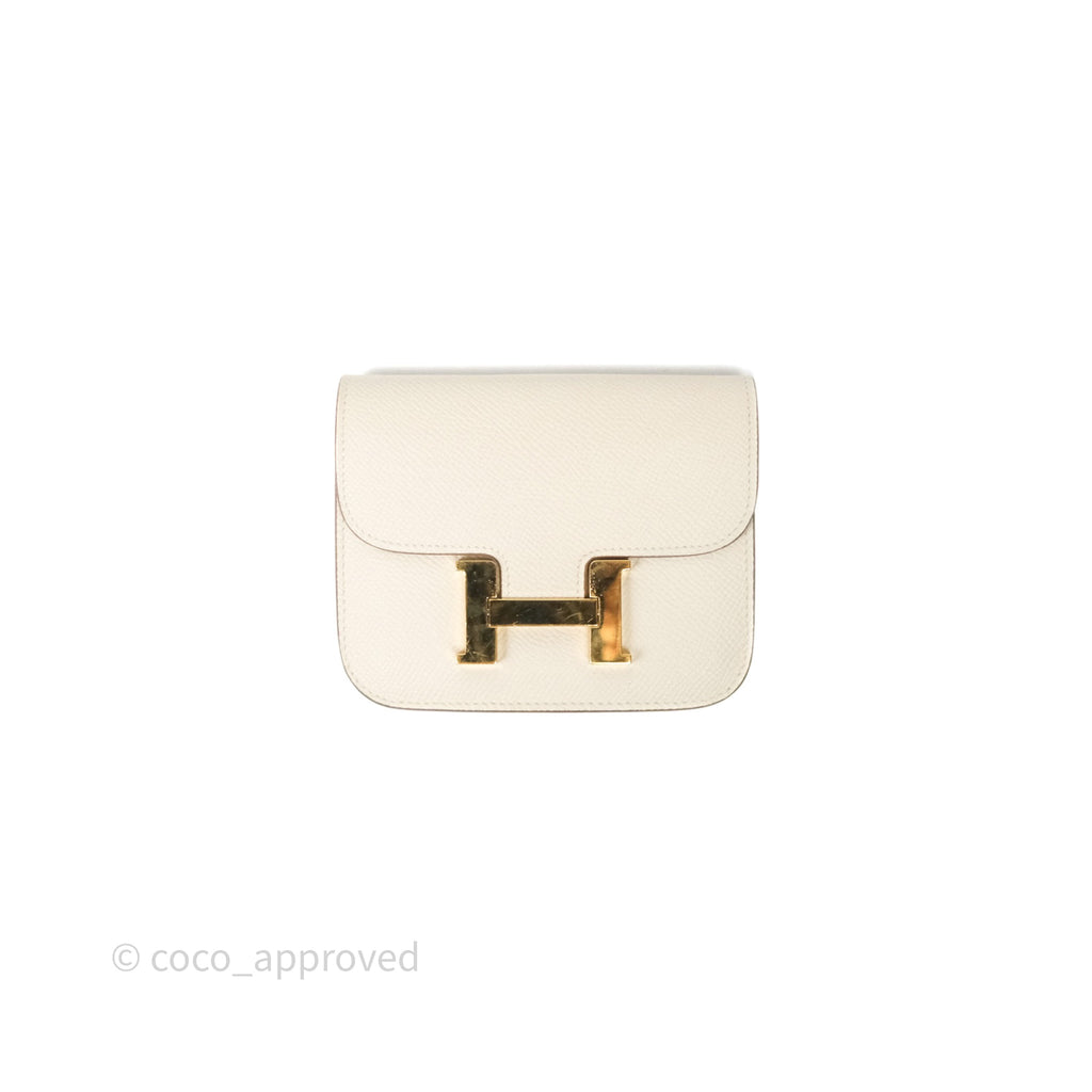 Hermès Constance Slim Wallet Craie 10 Gold Hardware
