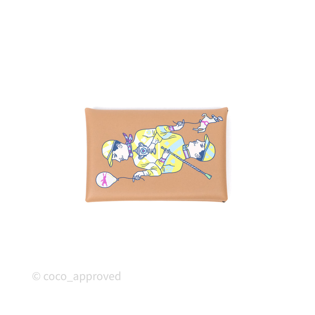 Hermes Calvi Duo Jockey Swift Card Holder 0M Chai