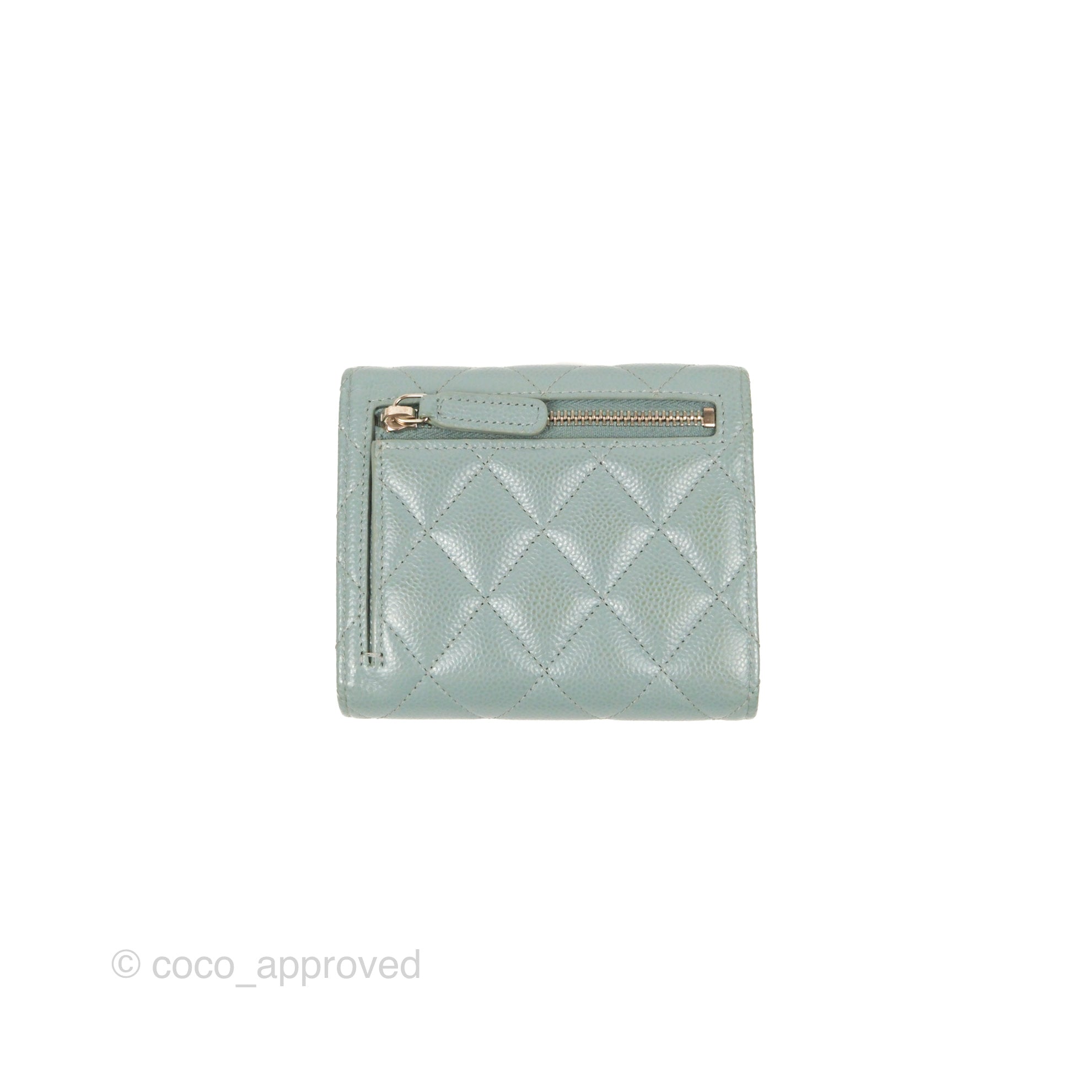 Chanel Classic Short Flap Wallet Tiffany Green Caviar Silver Hardware –  Coco Approved Studio