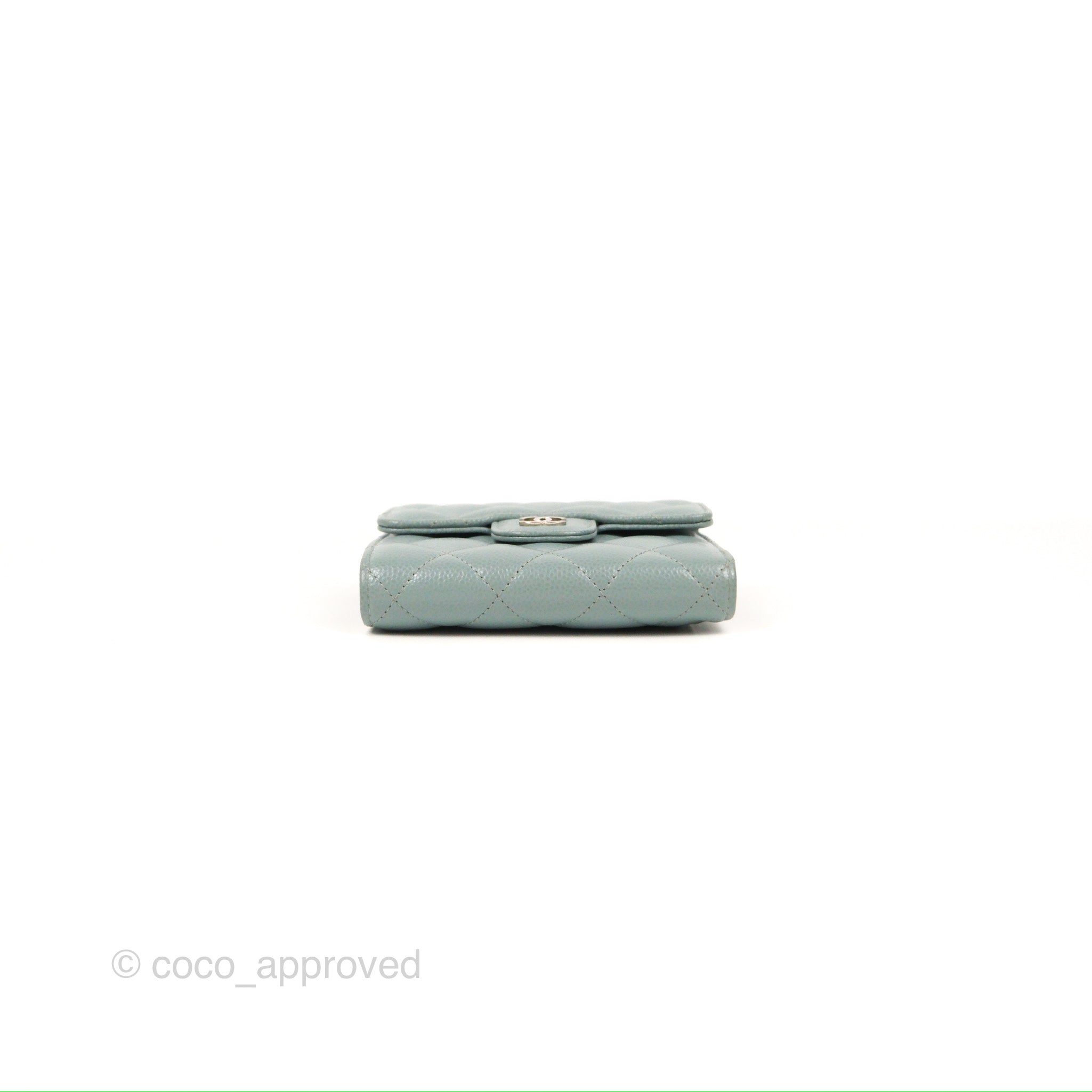 Chanel Classic Short Flap Wallet Tiffany Green Caviar Silver Hardware – Coco  Approved Studio