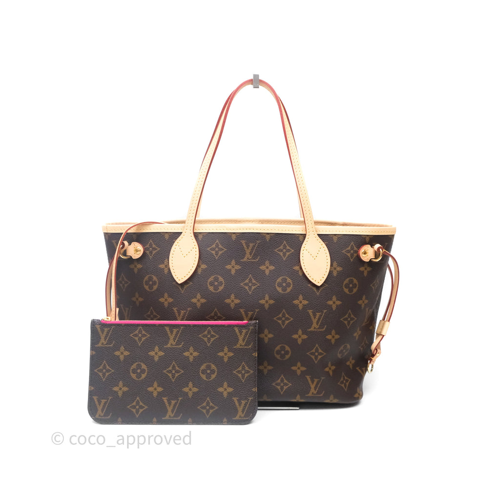 Louis Vuitton Neverfull PM Tote Bag Monogram Canvas Fuchsia