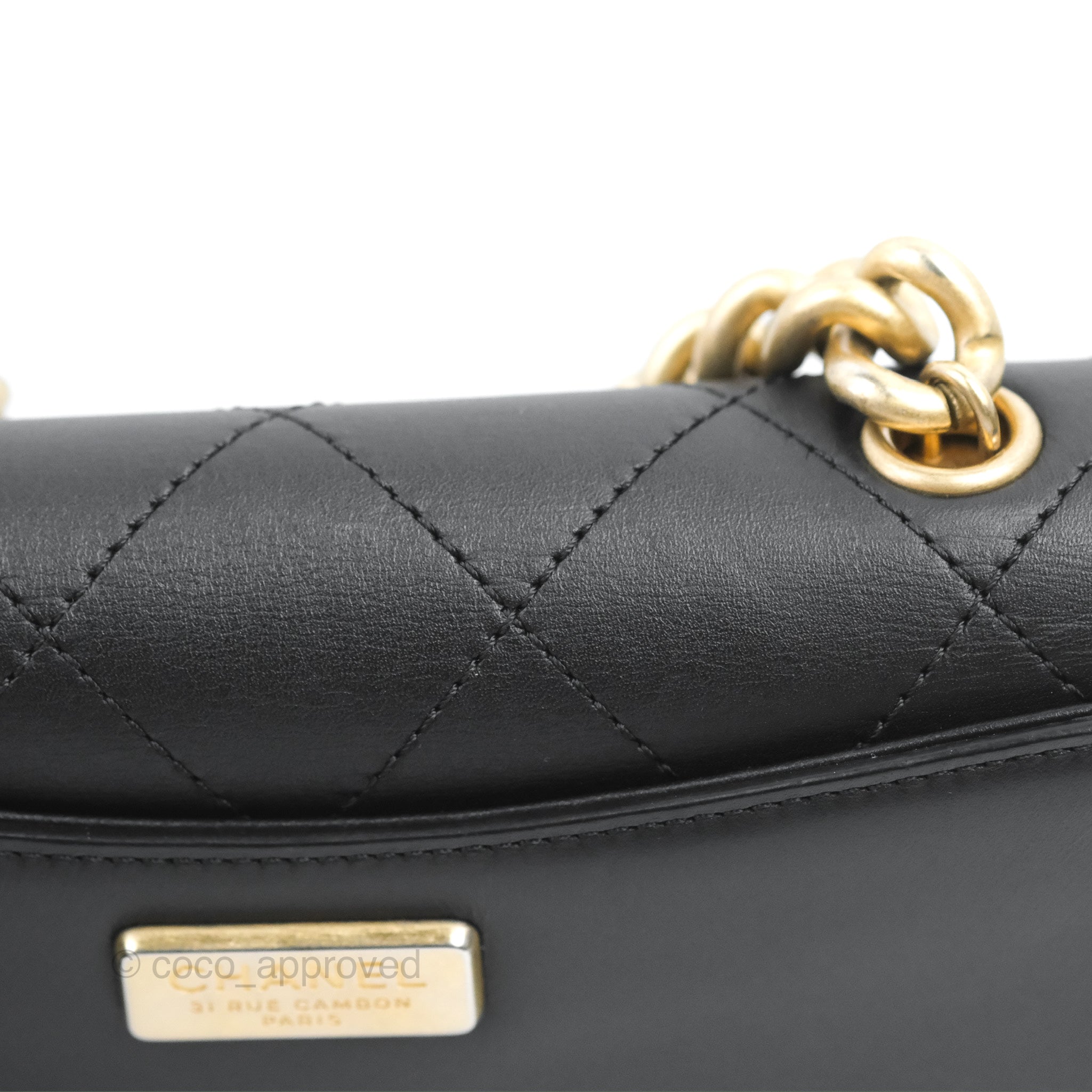 Chanel Black Quilted Calfskin Chain Handle Flap Bag Q6B1YF3PKB000