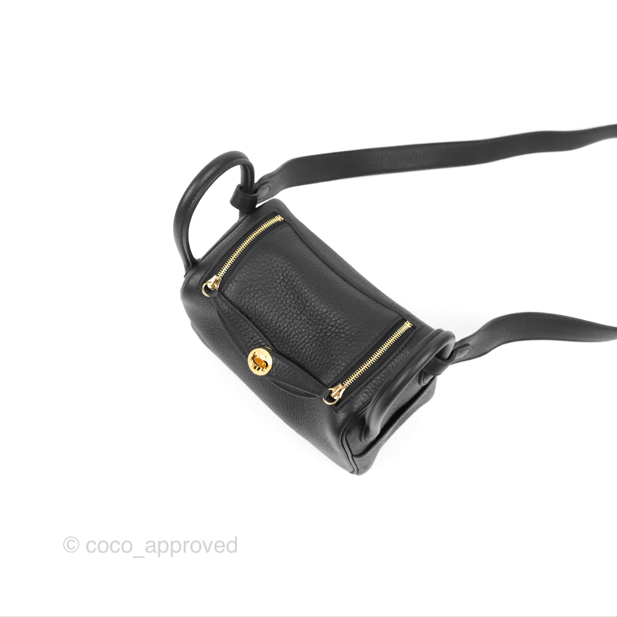 Hermès Mini Lindy 20 Black Clemence Gold Hardware – Coco Approved