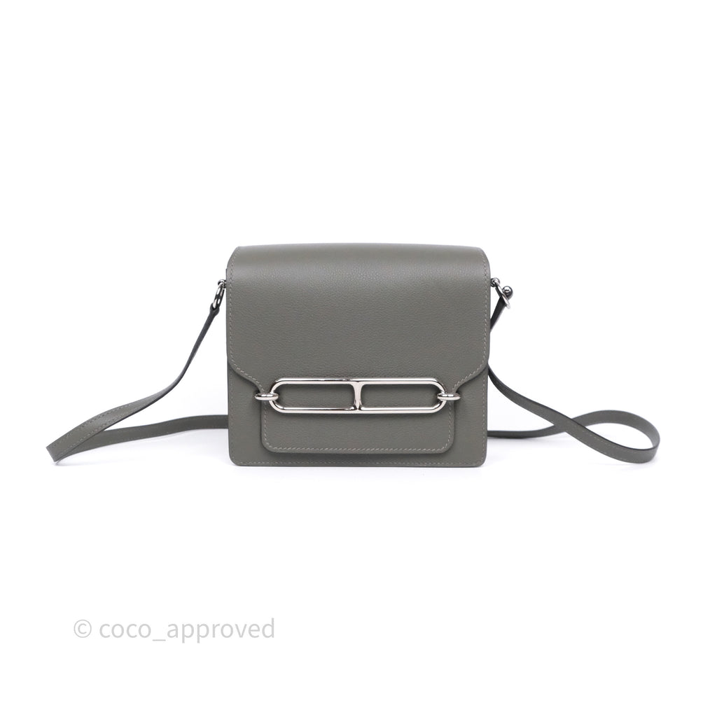 Hermès Roulis Mini 18 Gris Meyer 0L Evercolor Palladium Hardware