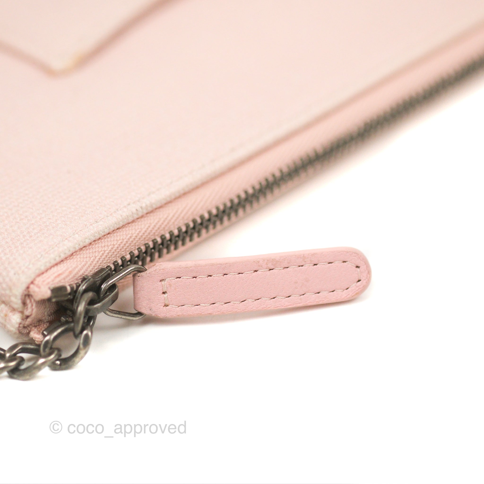 Chanel Pink Canvas Pouch Sliver Hardware – Coco Approved Studio