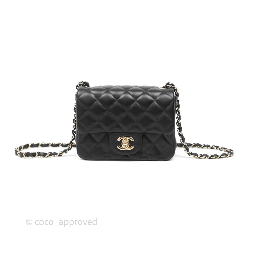 Chanel Mini Square Black Lambskin Gold Hardware
