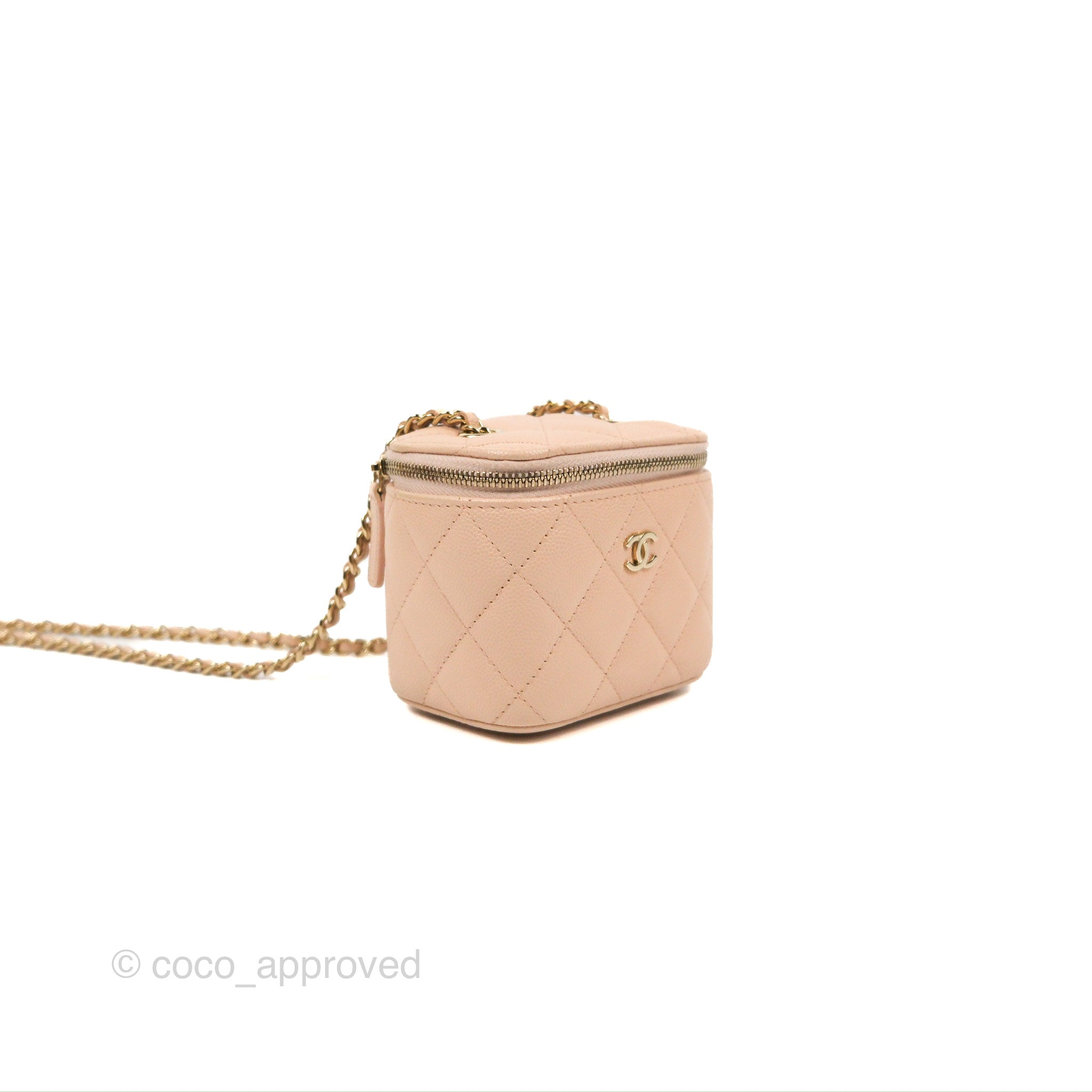 Chanel Mini Vanity With Chain Beige Pink Caviar Gold Hardware – Coco  Approved Studio