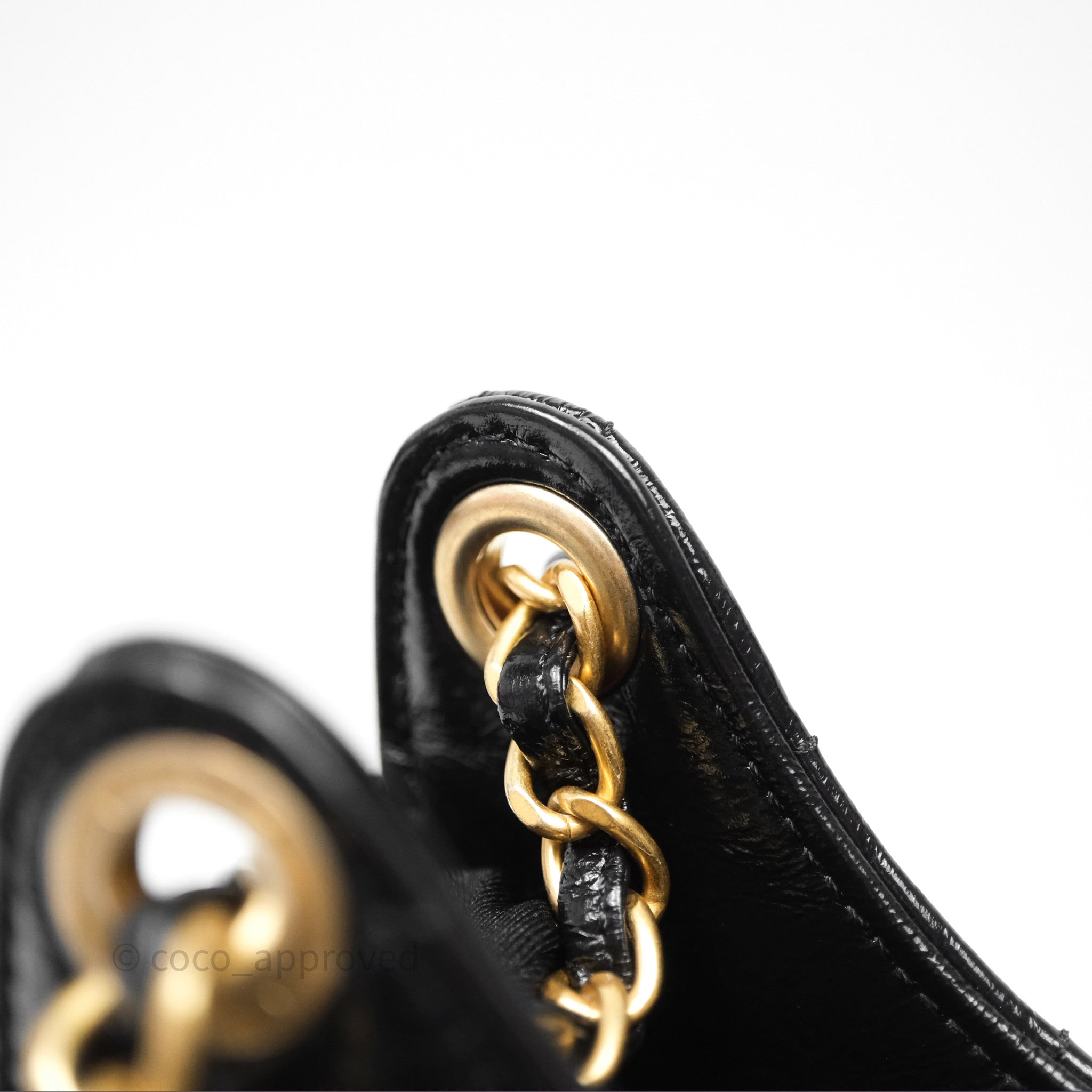 Chanel Small Wavy CC Hobo Black Shiny Crumpled Calfskin Aged