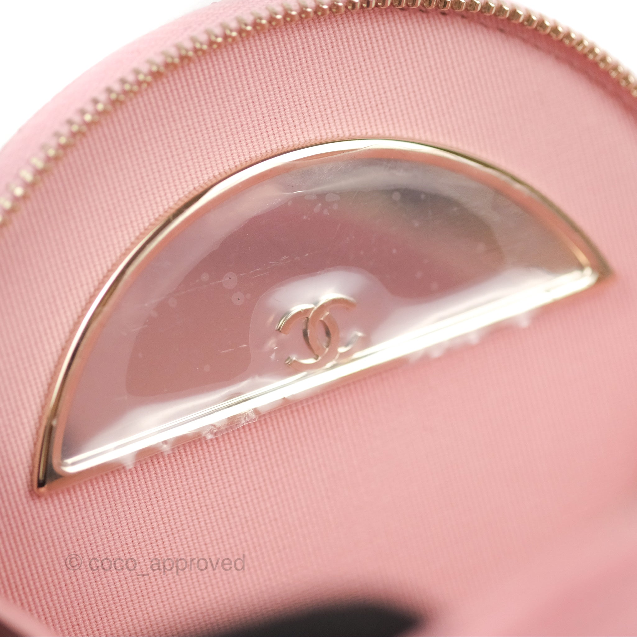 Chanel Mini Round Vanity Bag with Handle Pink Caviar 22C – Coco Approved  Studio