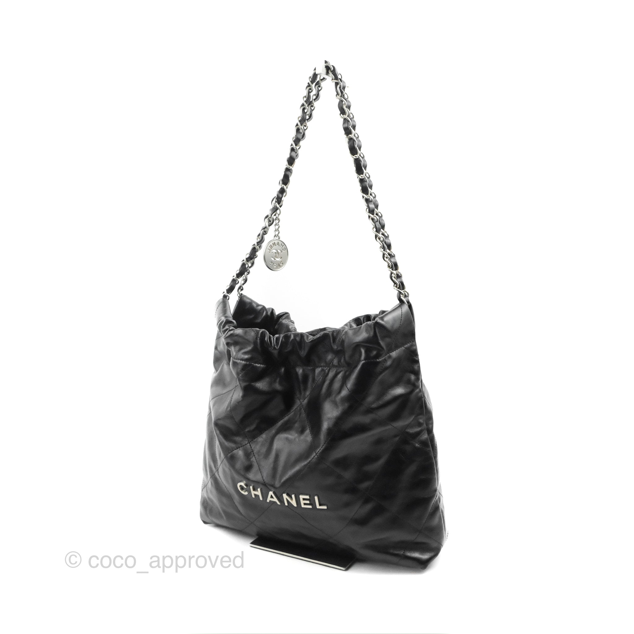 Chanel Mini 22 Bag Black Calfskin Silver Hardware – Madison Avenue