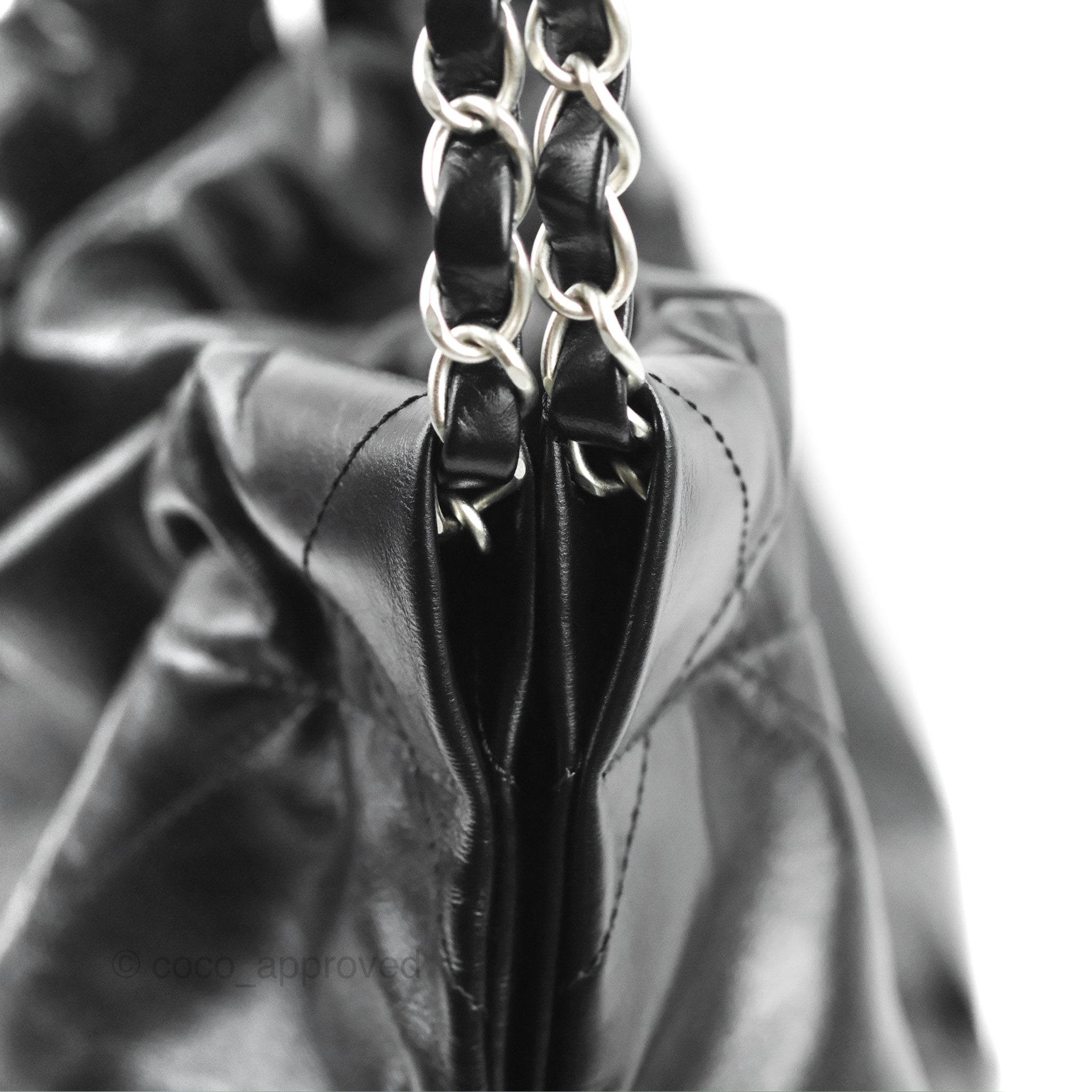 Chanel Grey Quilted Calfskin Mini 22 Silver Hardware, 2023 (Like New), Womens Handbag