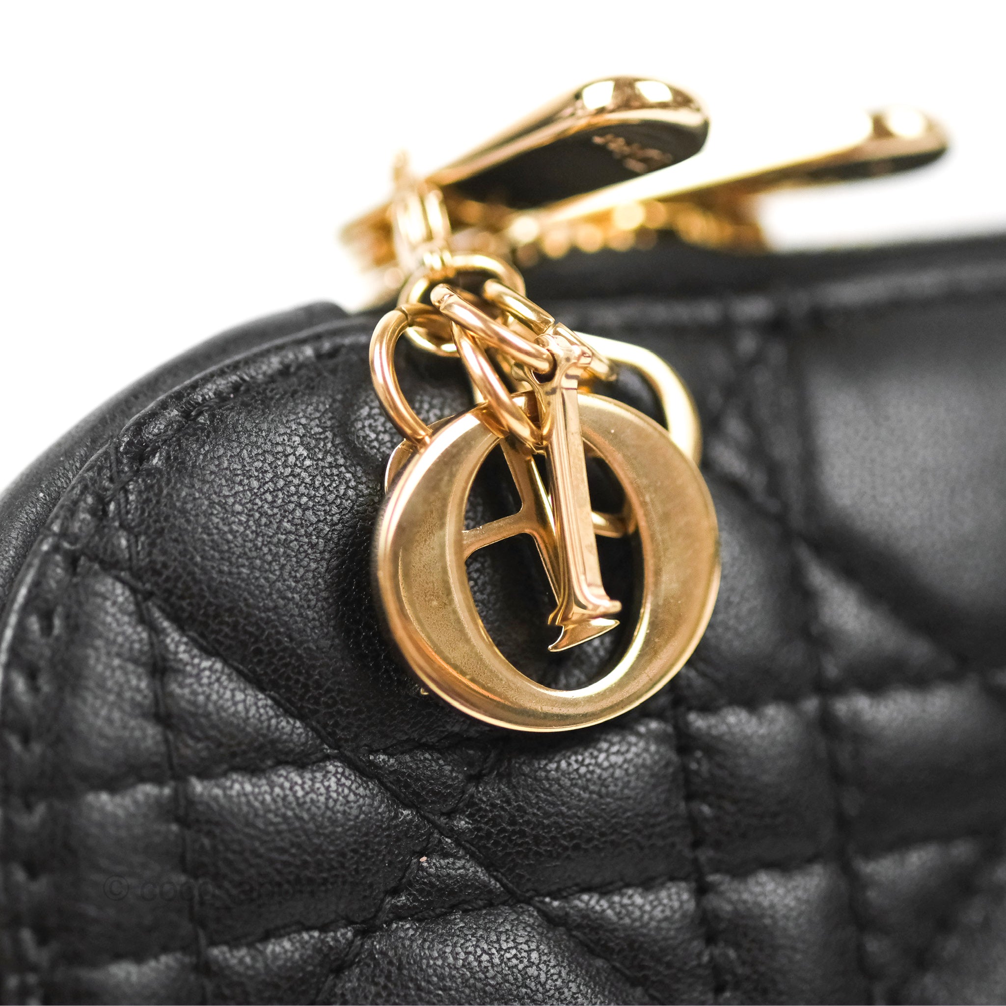 DIOR Lady Dior Phone Holder Black Cannage Lambskin - Women