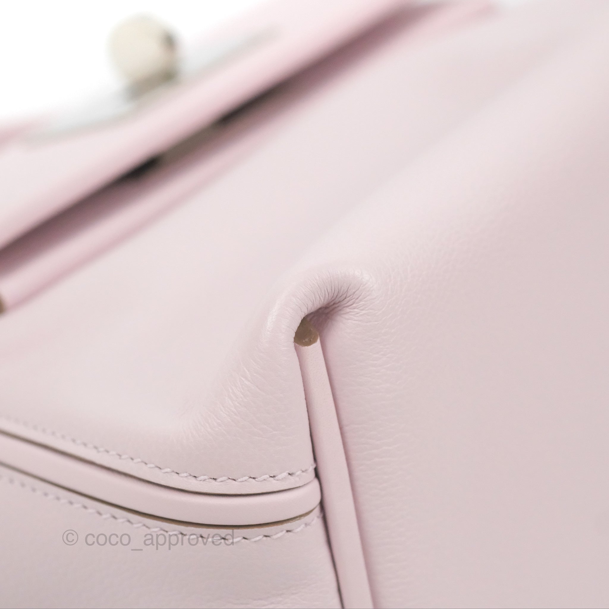 Hermes 24 24 21 Mini Evercolor Swift Mauve Pale with Palladium hardware