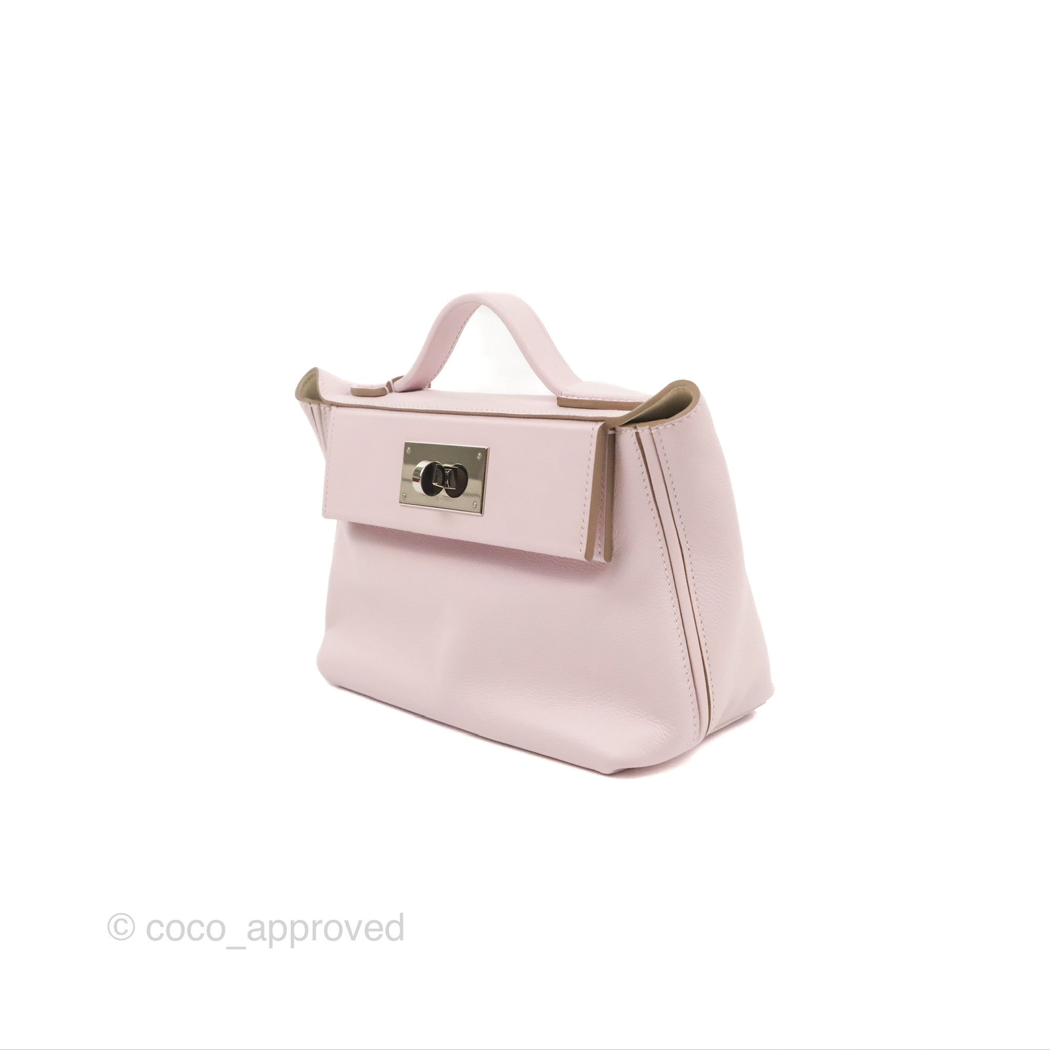 HERMÈS 24/24 - 21 handbag in Mauve Pale and Craie, Evercolor